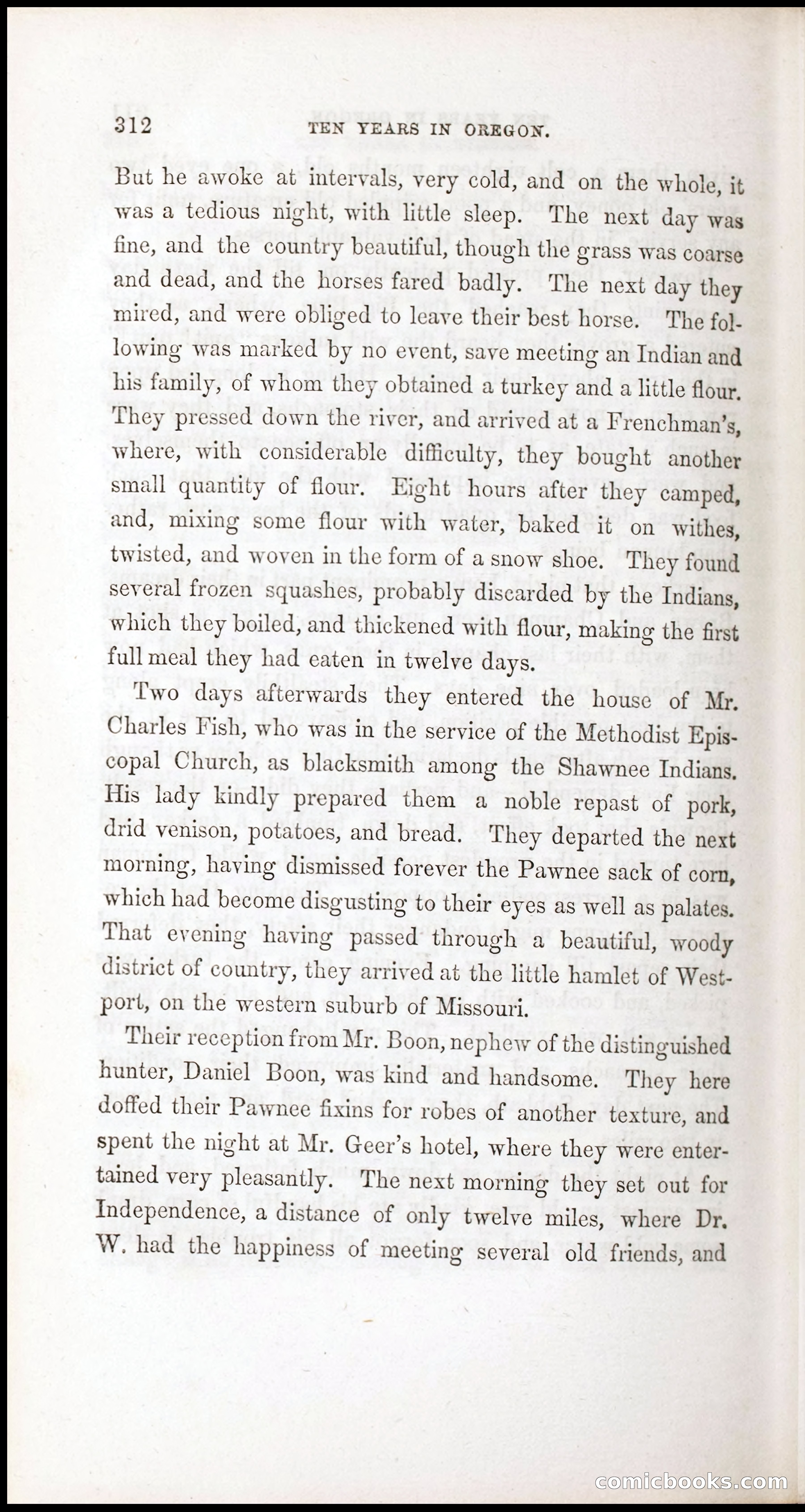 Thrilling Adventures, Travels, and Explorations of Dr. Elijah White Among the Rocky Mountains and in the Far West — page 320 of 394