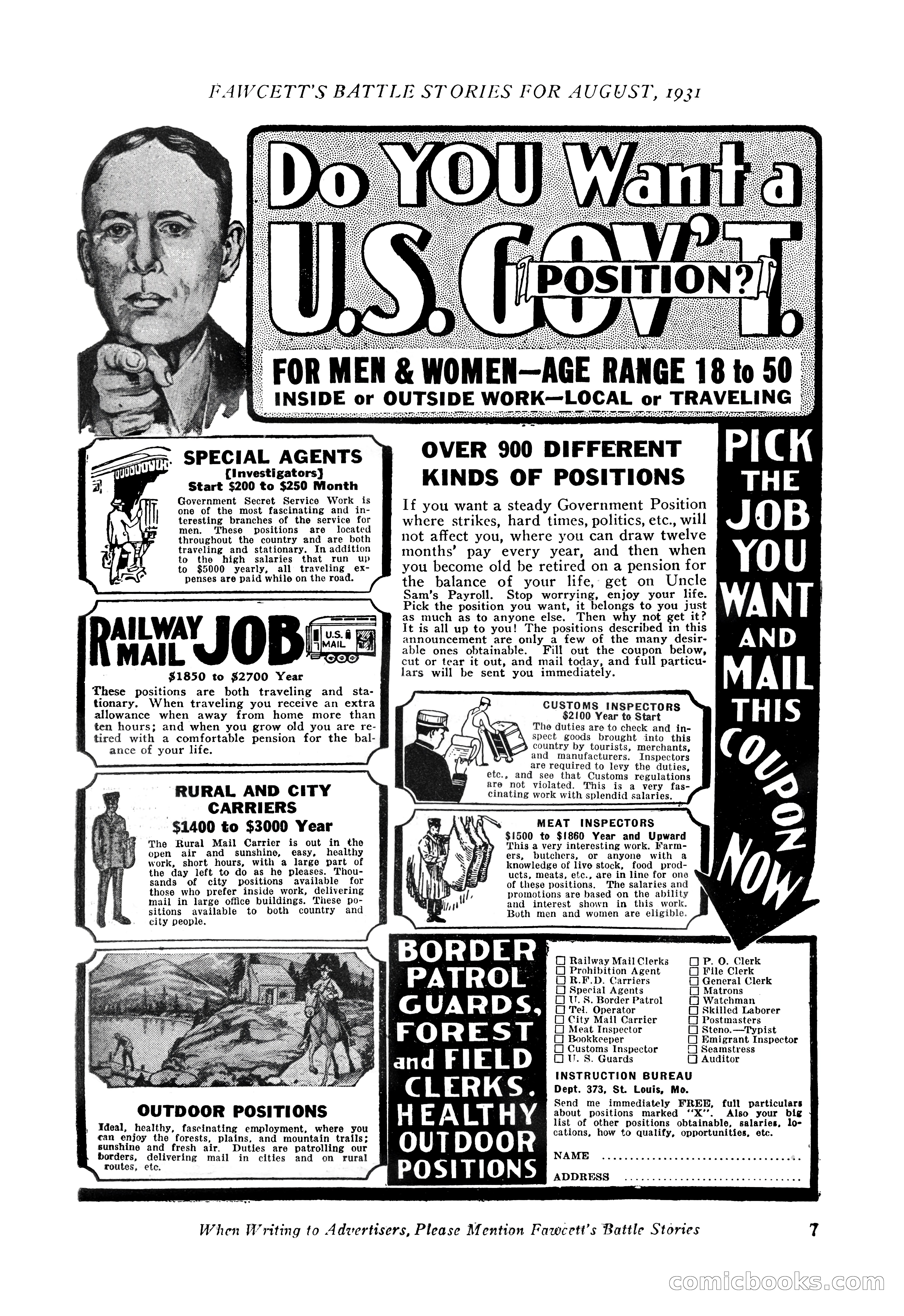 Battle Stories, August 1931 — page 7 of 164