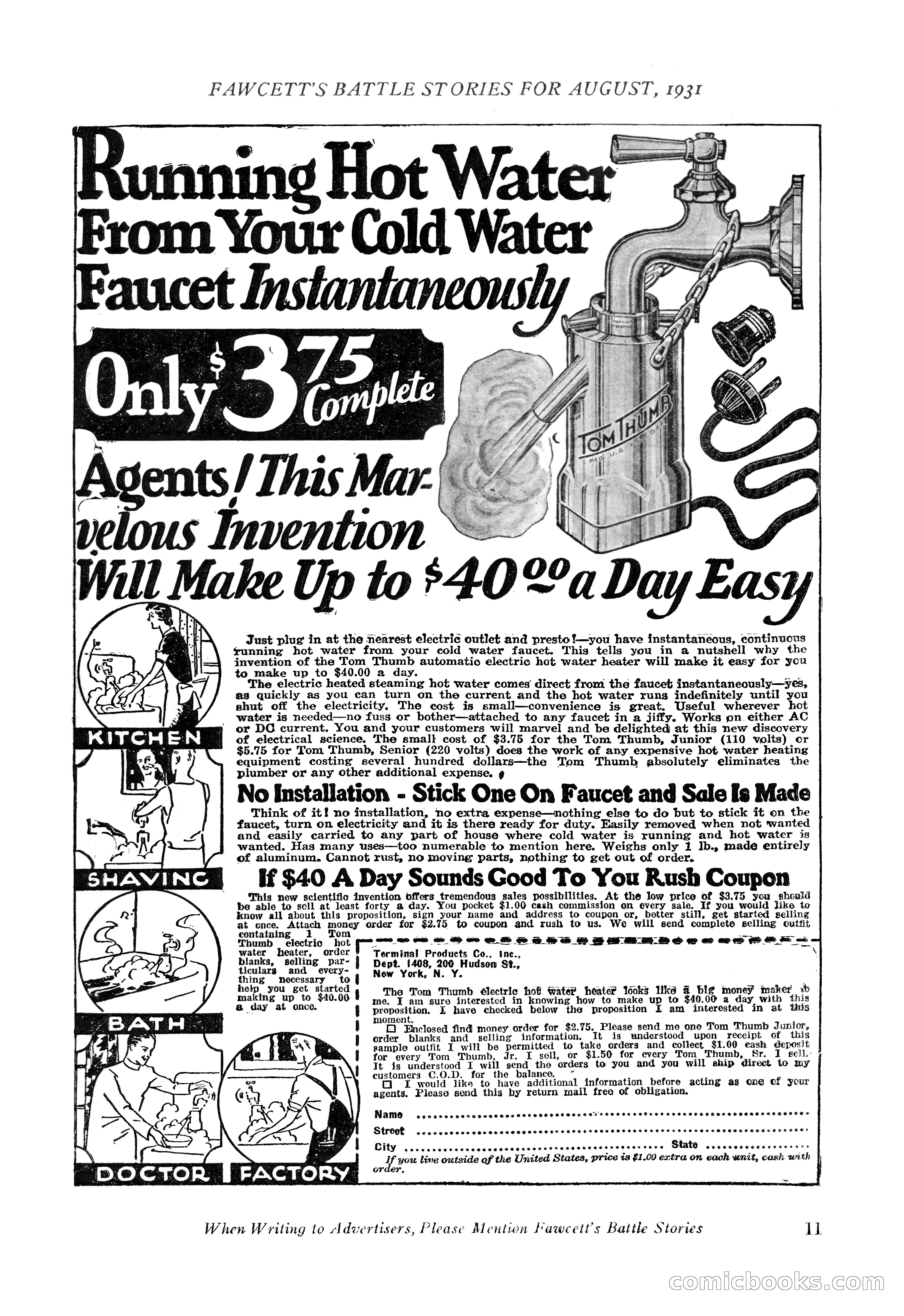 Battle Stories, August 1931 — page 11 of 164