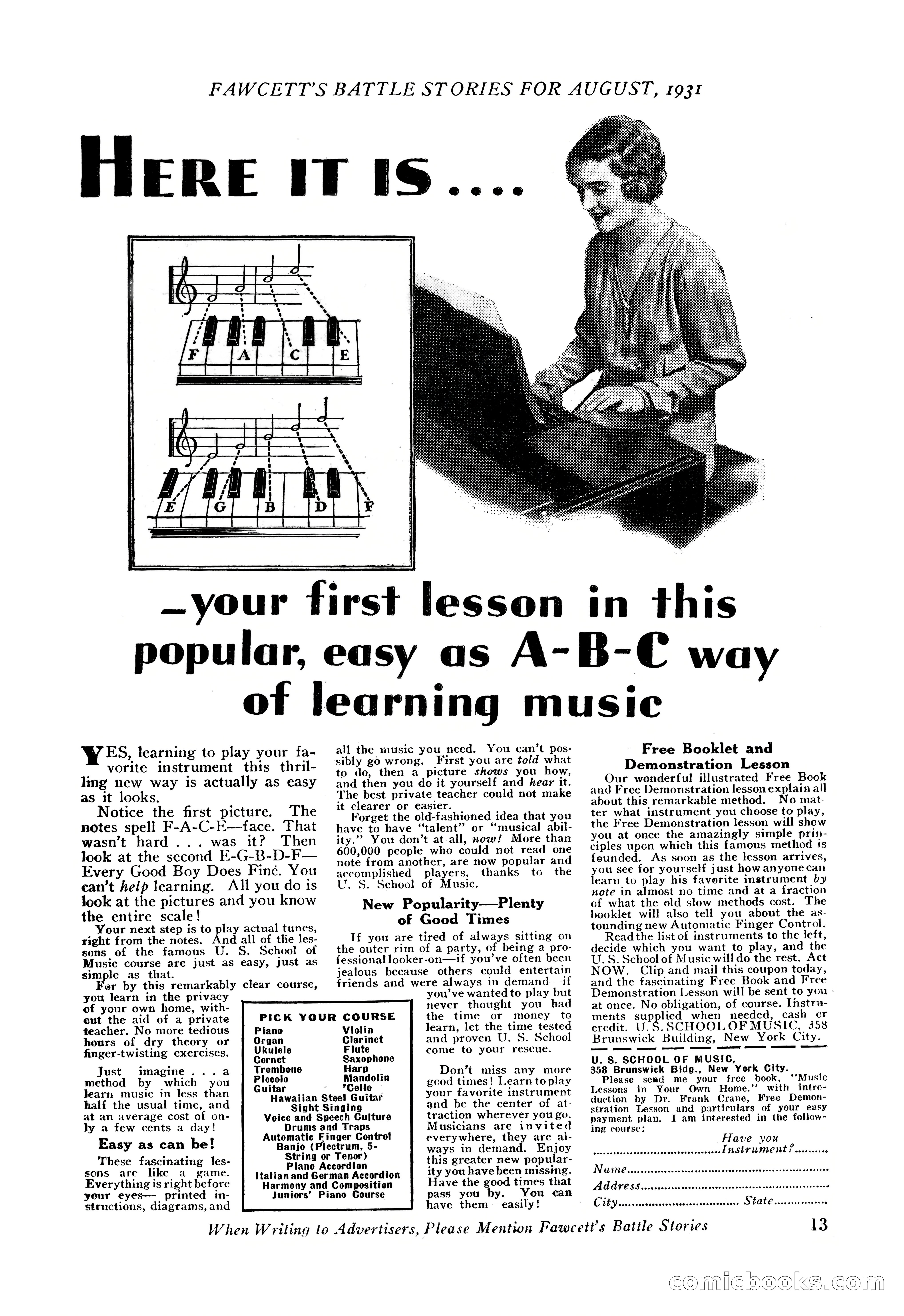Battle Stories, August 1931 — page 13 of 164