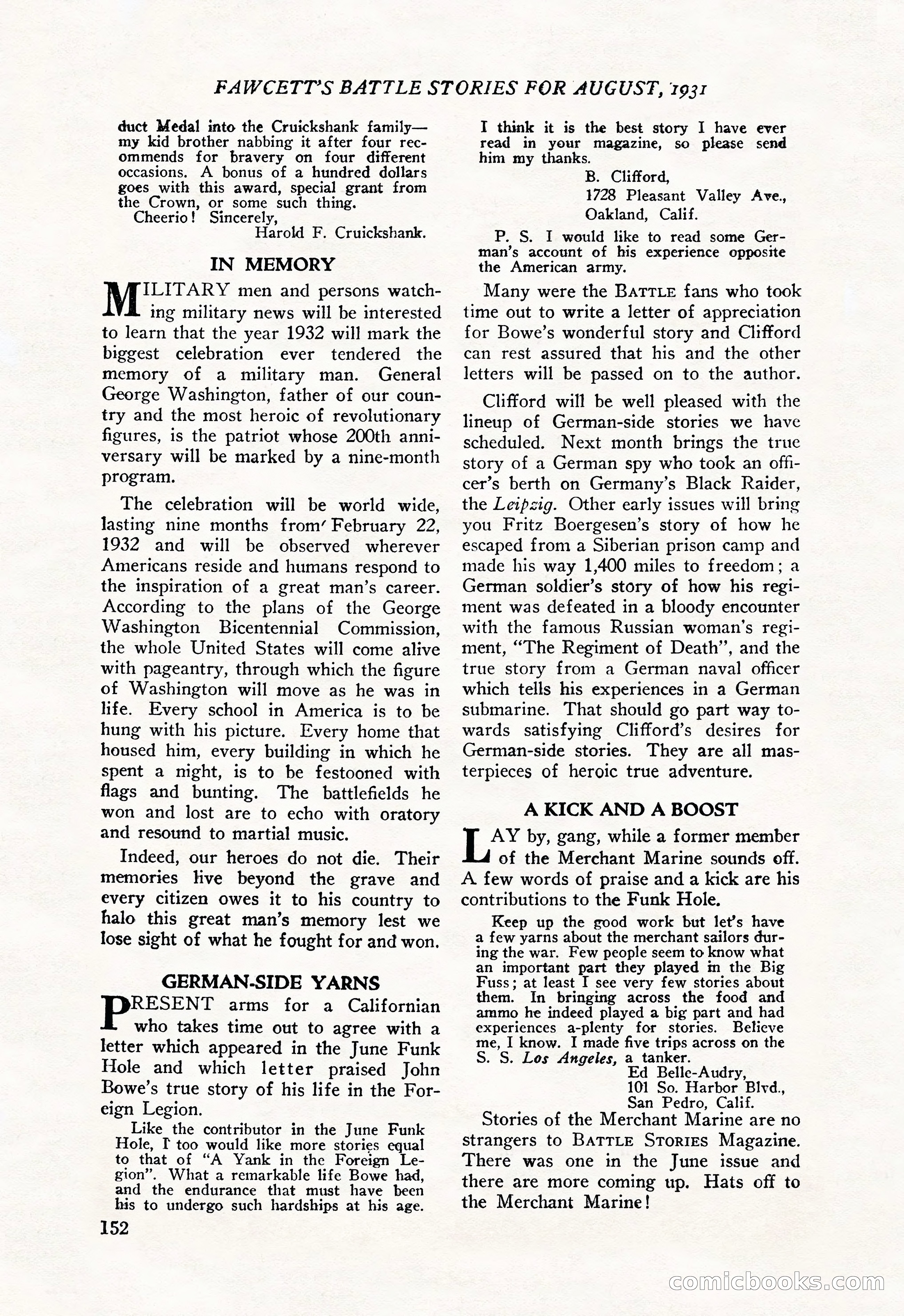 Battle Stories, August 1931 — page 152 of 164
