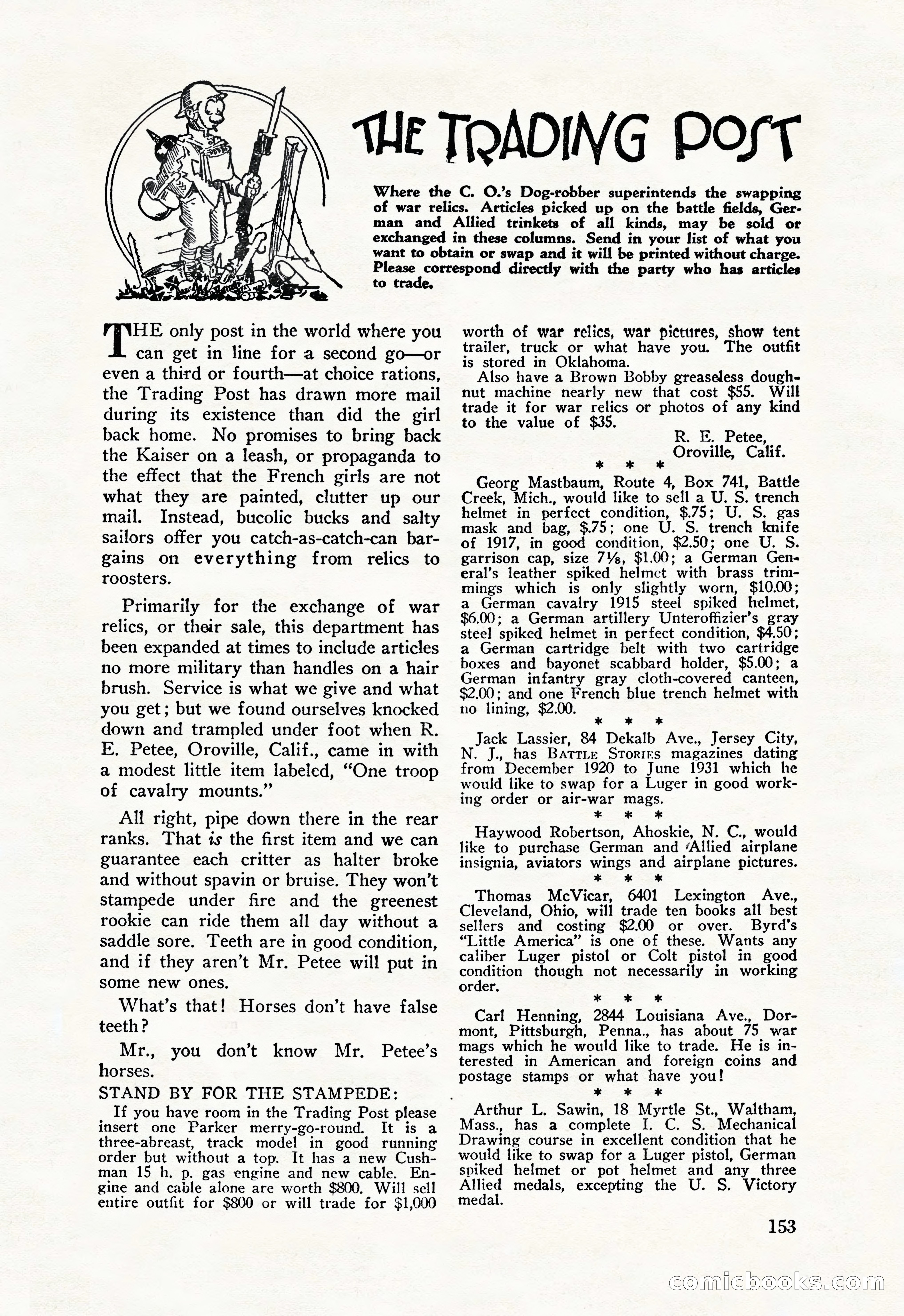 Battle Stories, August 1931 — page 153 of 164