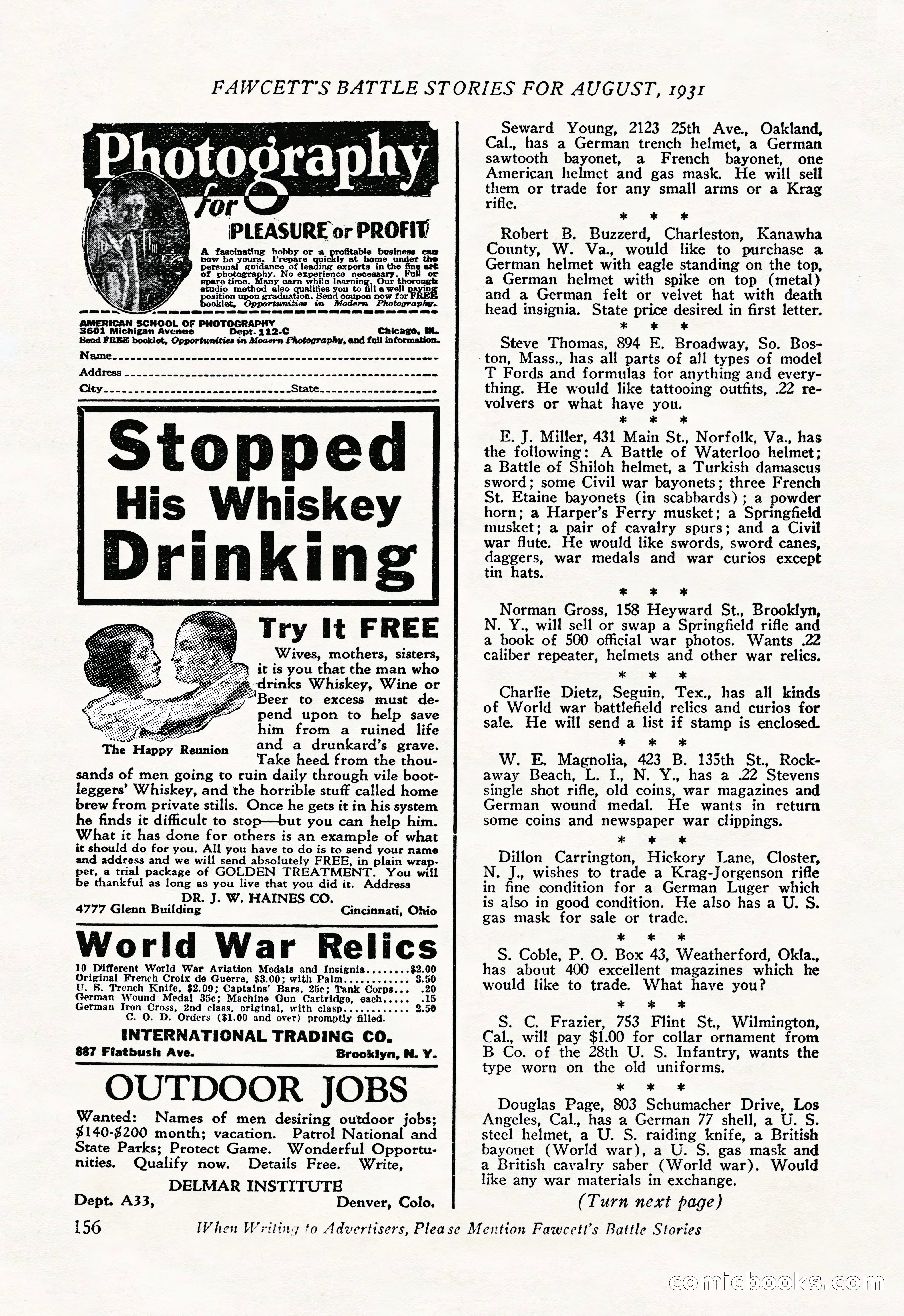 Battle Stories, August 1931 — page 156 of 164