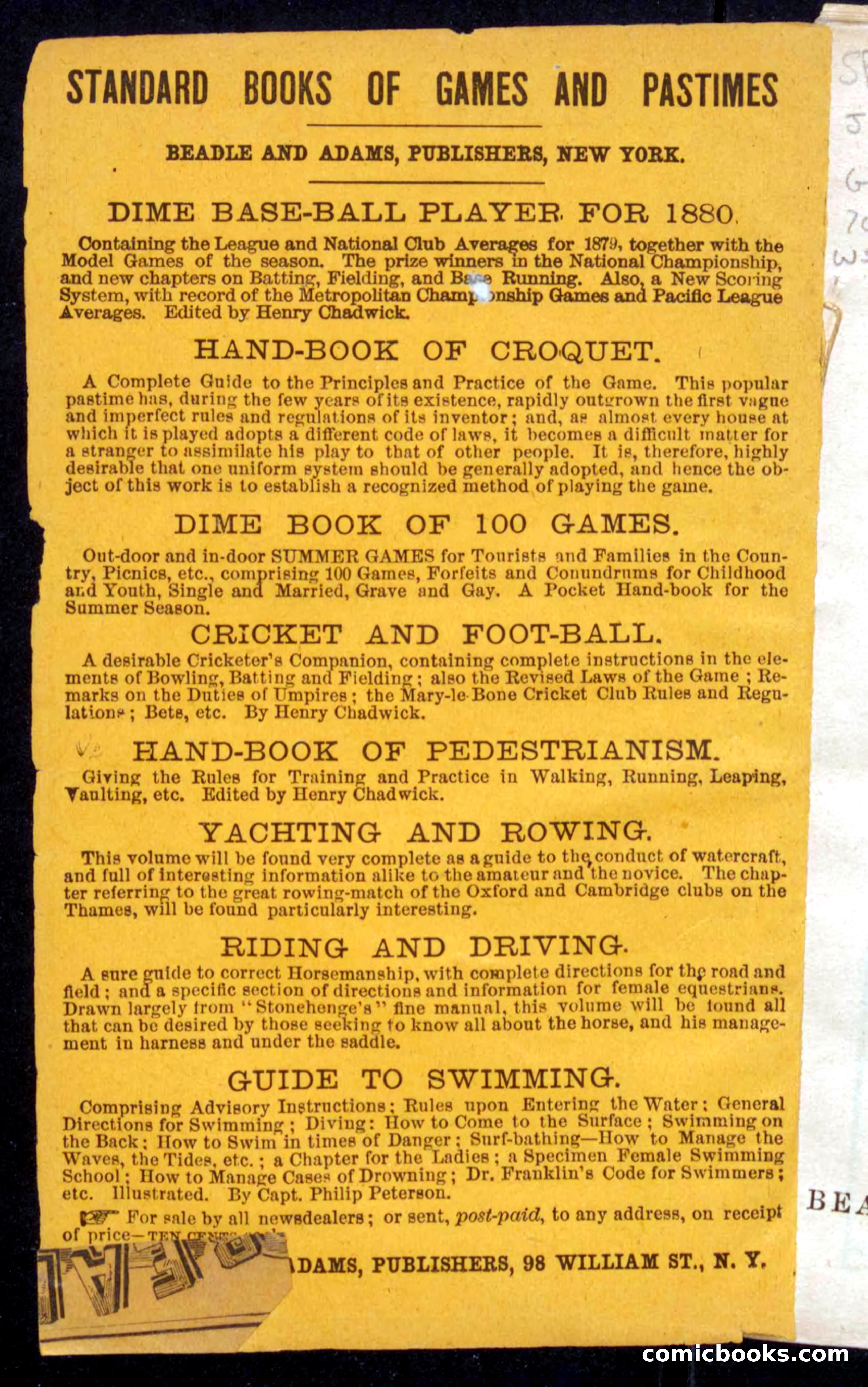 Beadle's Dime Handbooks: Grand Book of Summer Sports — page 2 of 68