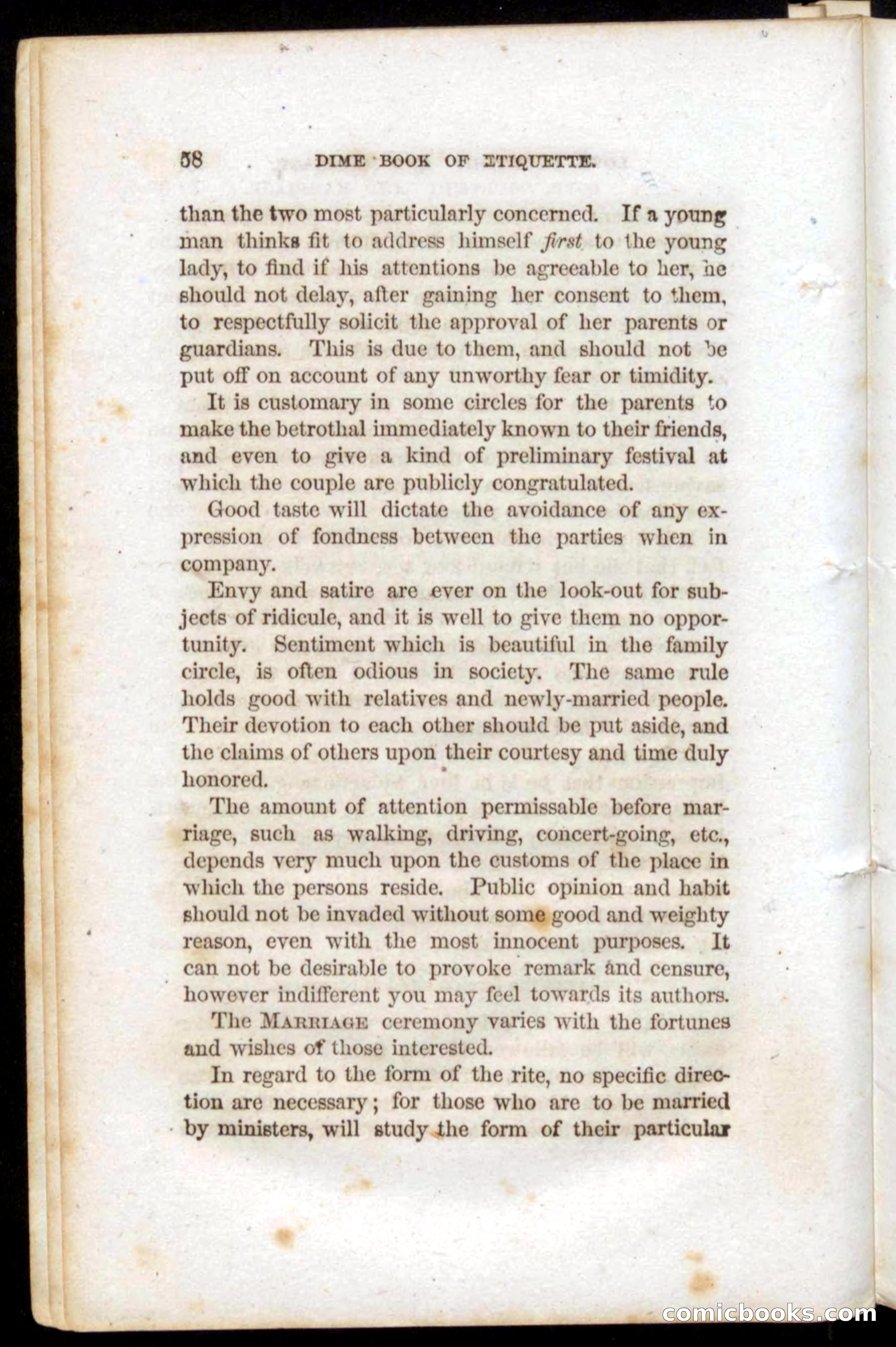 Beadle's Dime Book of Etiquette — page 56 of 72