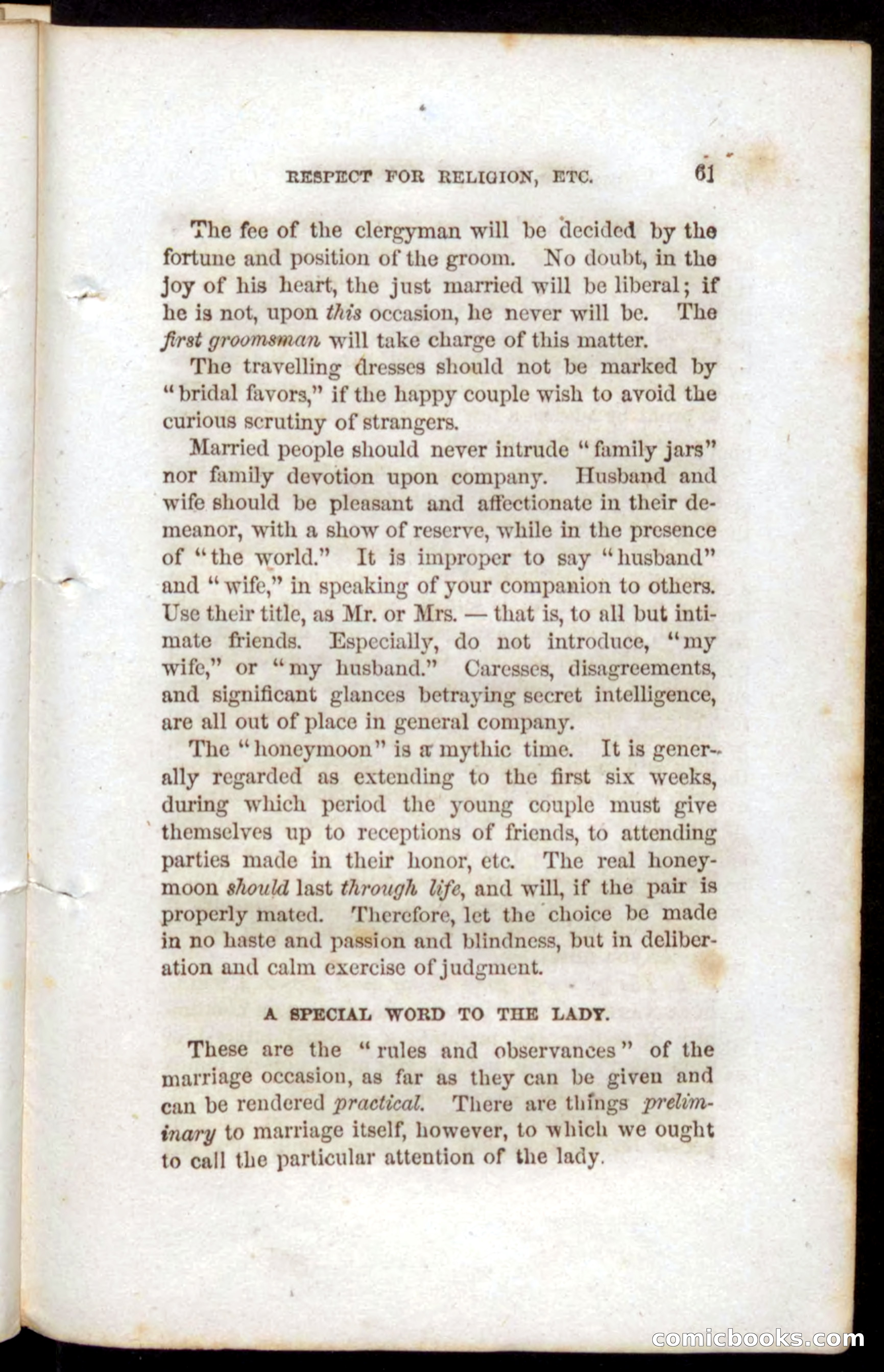 Beadle's Dime Book of Etiquette — page 59 of 72