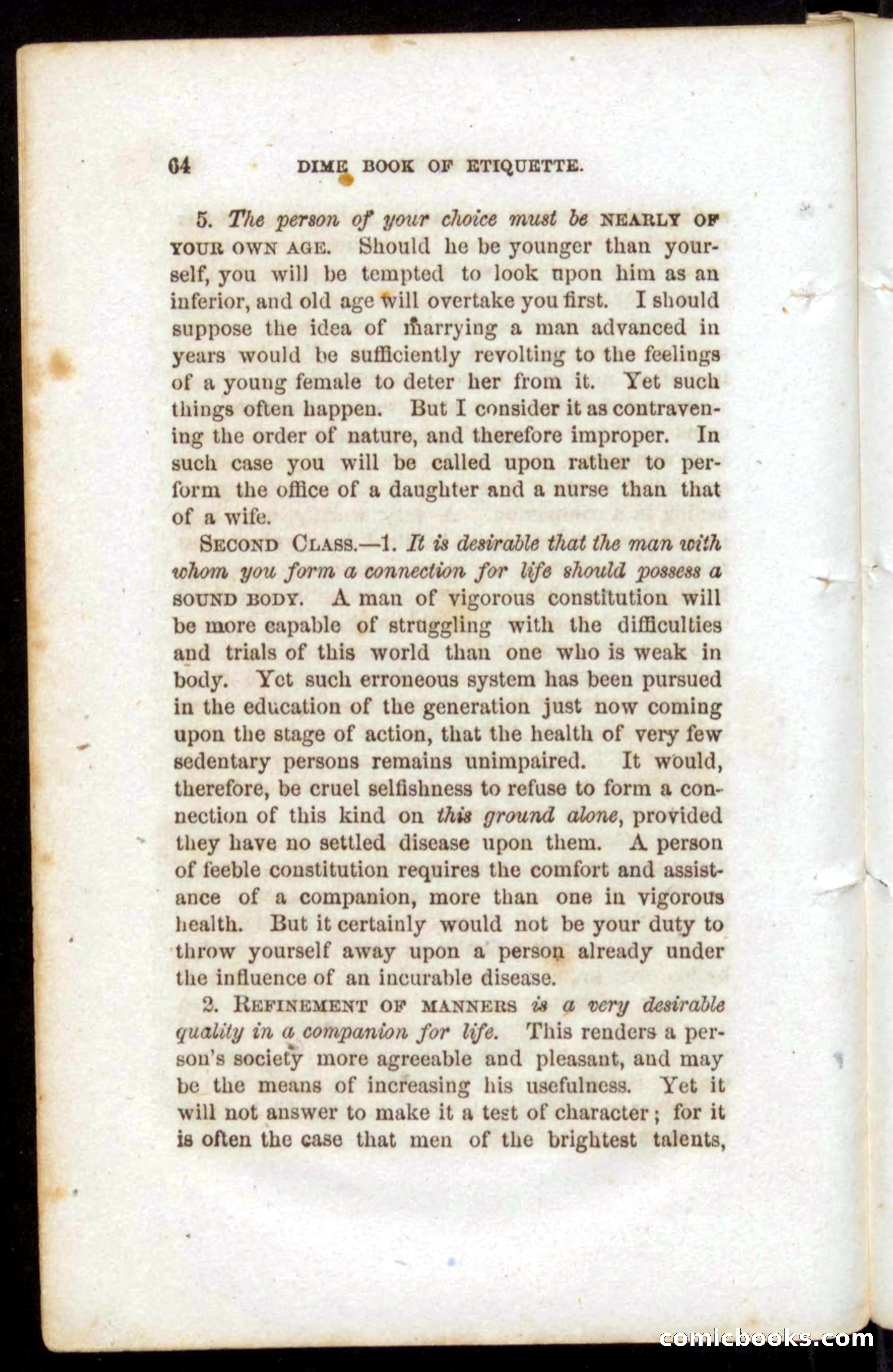 Beadle's Dime Book of Etiquette — page 62 of 72