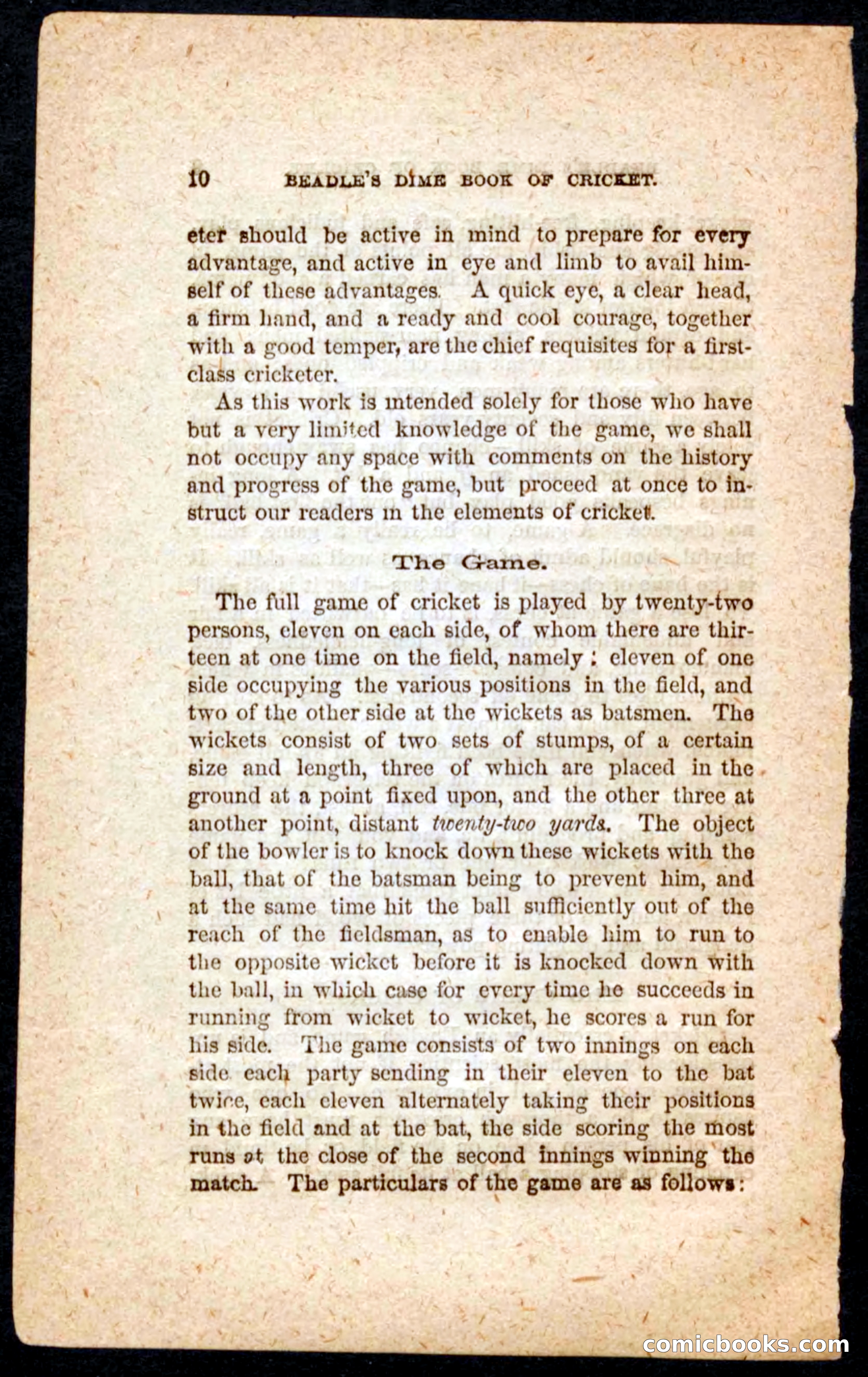 Beadle's Dime Cricket and Foot-Ball — page 10 of 52