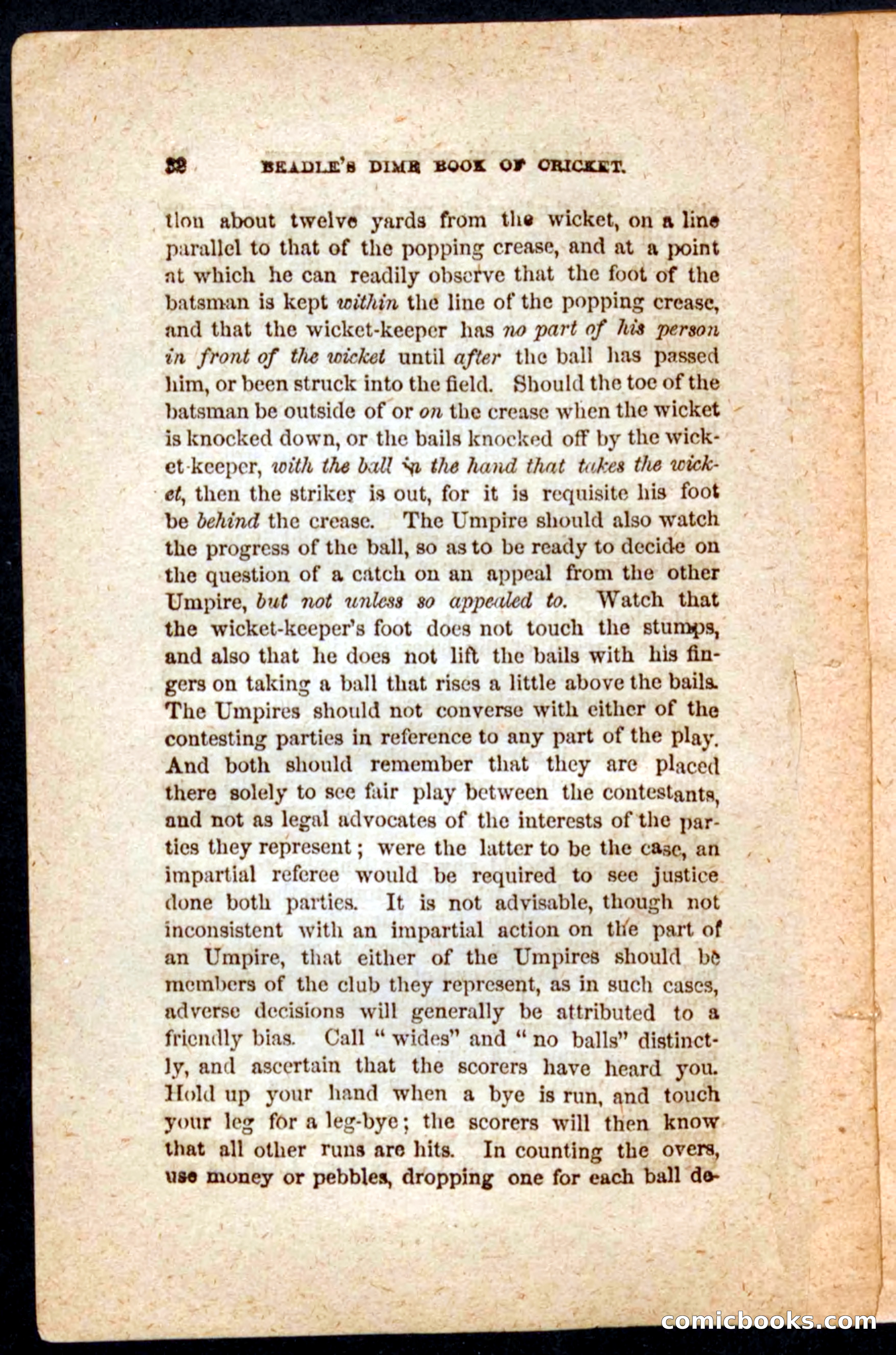 Beadle's Dime Cricket and Foot-Ball — page 32 of 52