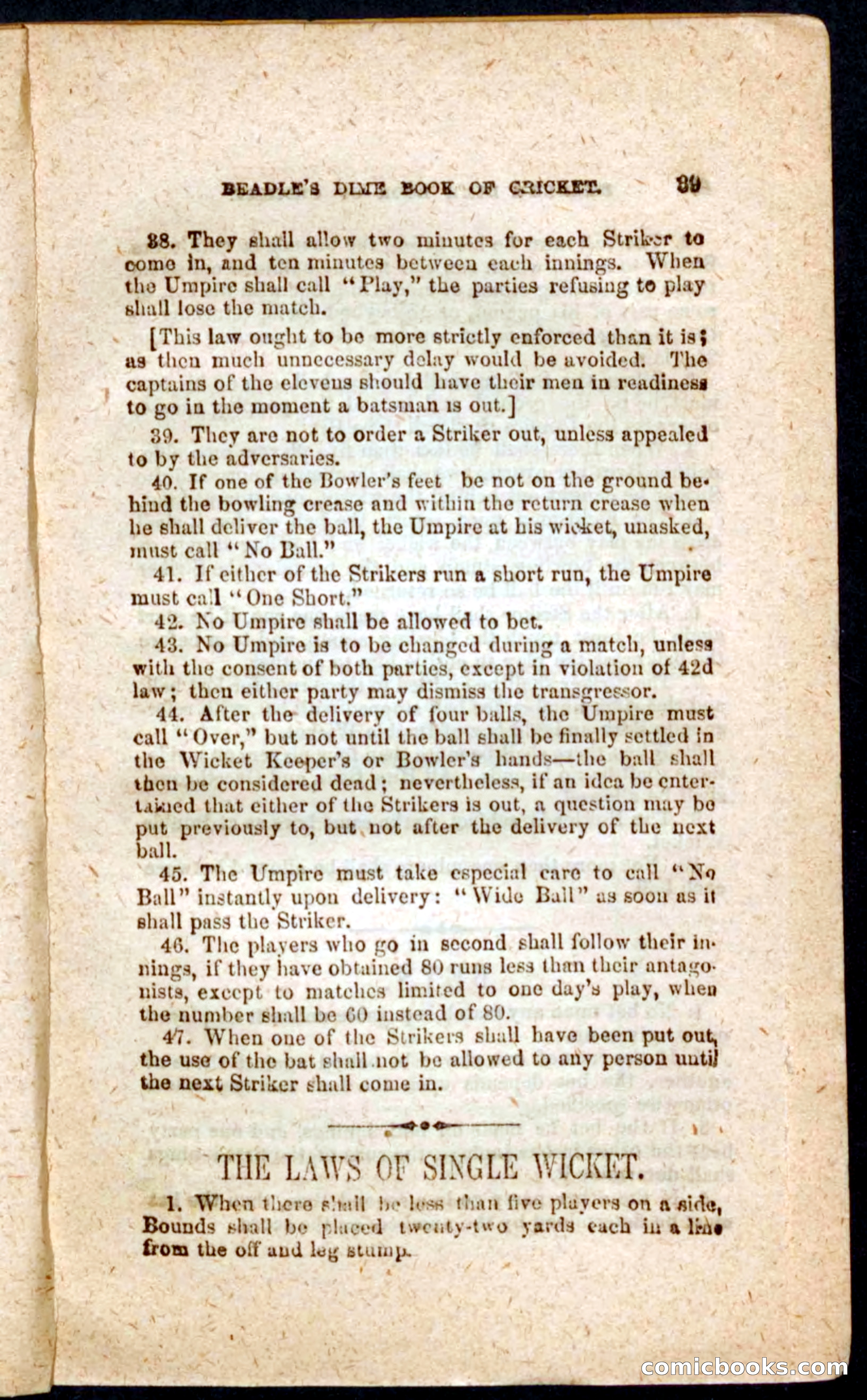 Beadle's Dime Cricket and Foot-Ball — page 39 of 52