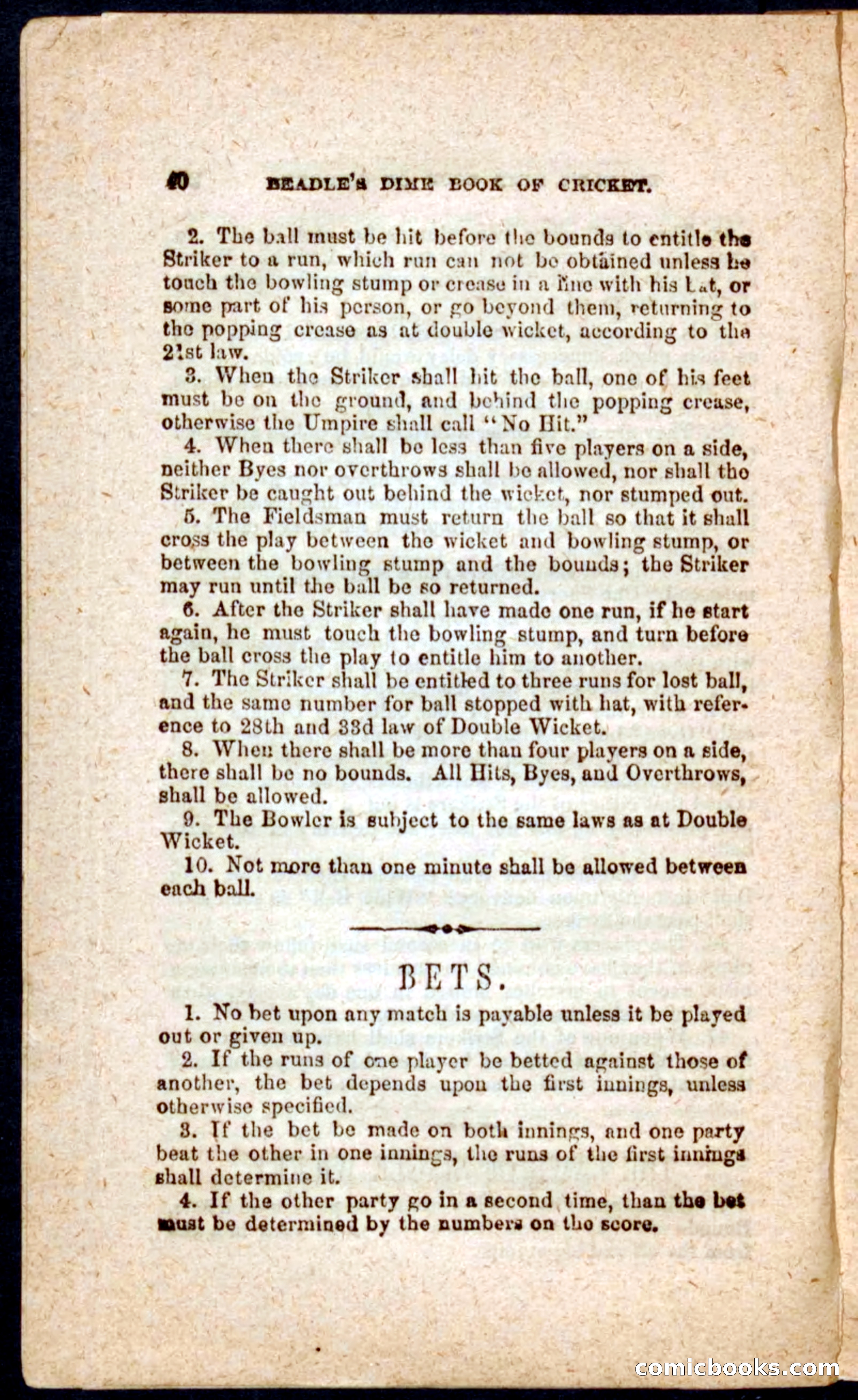 Beadle's Dime Cricket and Foot-Ball — page 40 of 52