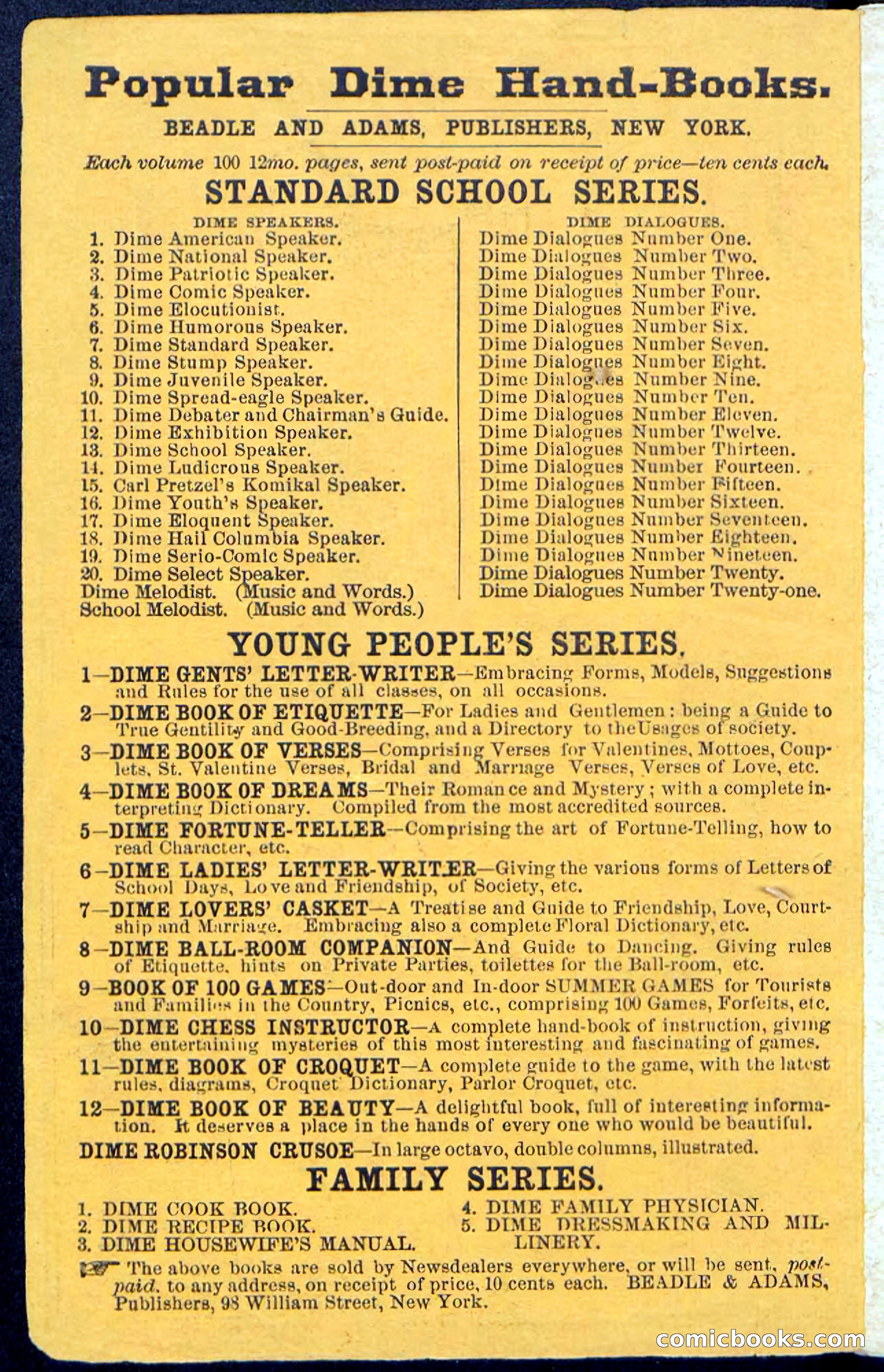 Beadle's Dime Handbooks: Ball-Room Companion and Guide to Dancing — page 2 of 36