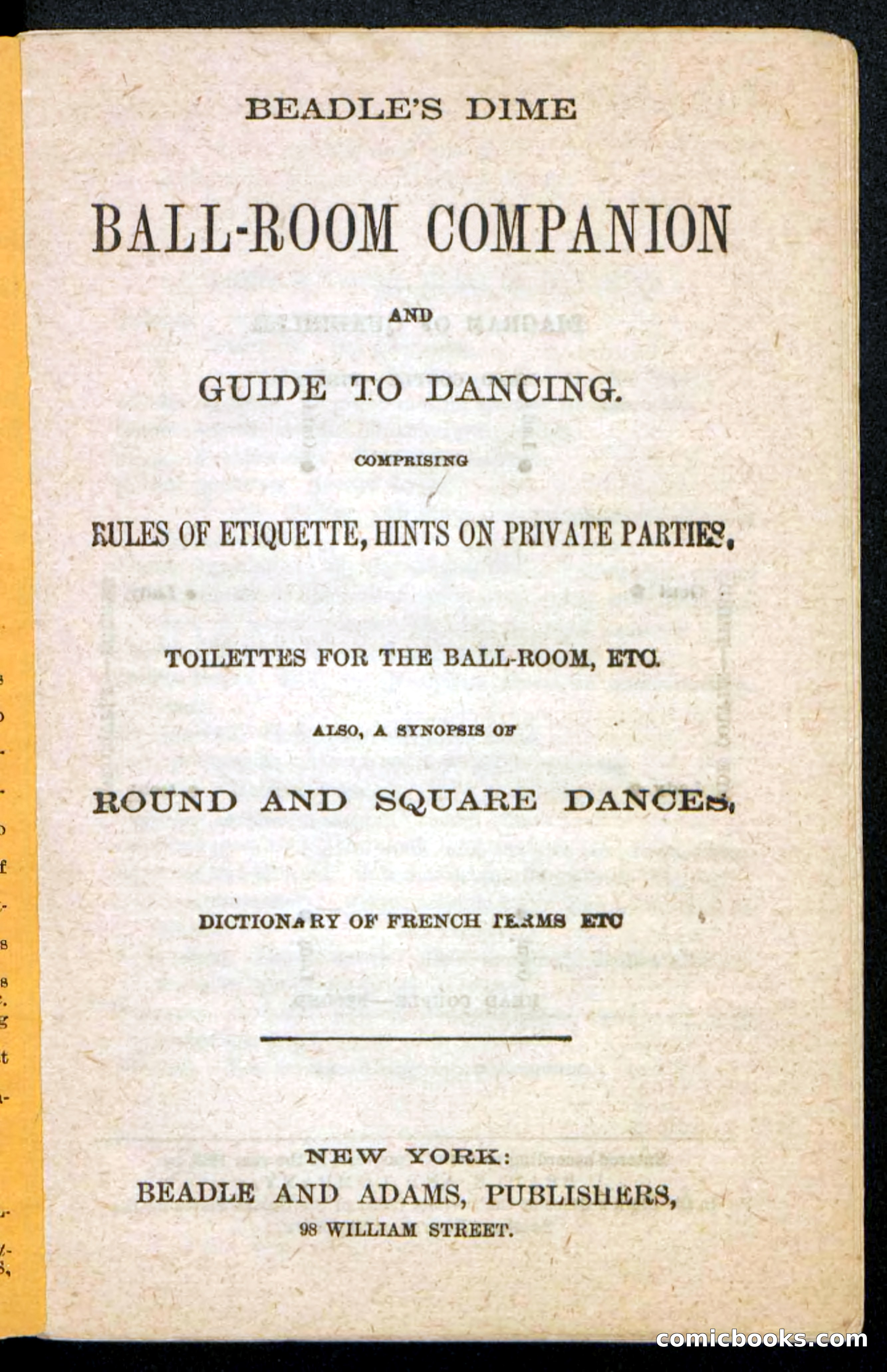 Beadle's Dime Handbooks: Ball-Room Companion and Guide to Dancing — page 3 of 36