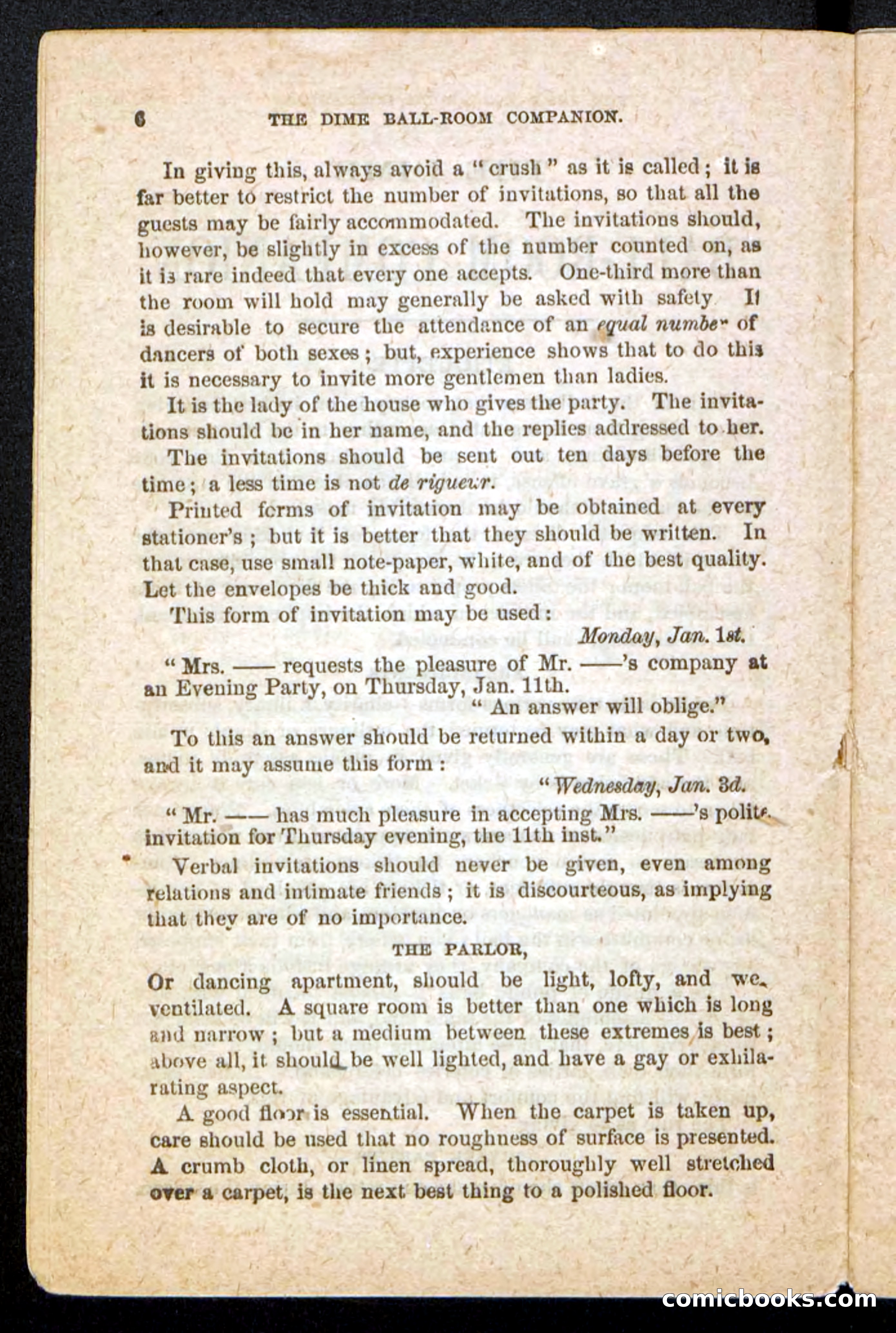 Beadle's Dime Handbooks: Ball-Room Companion and Guide to Dancing — page 8 of 36