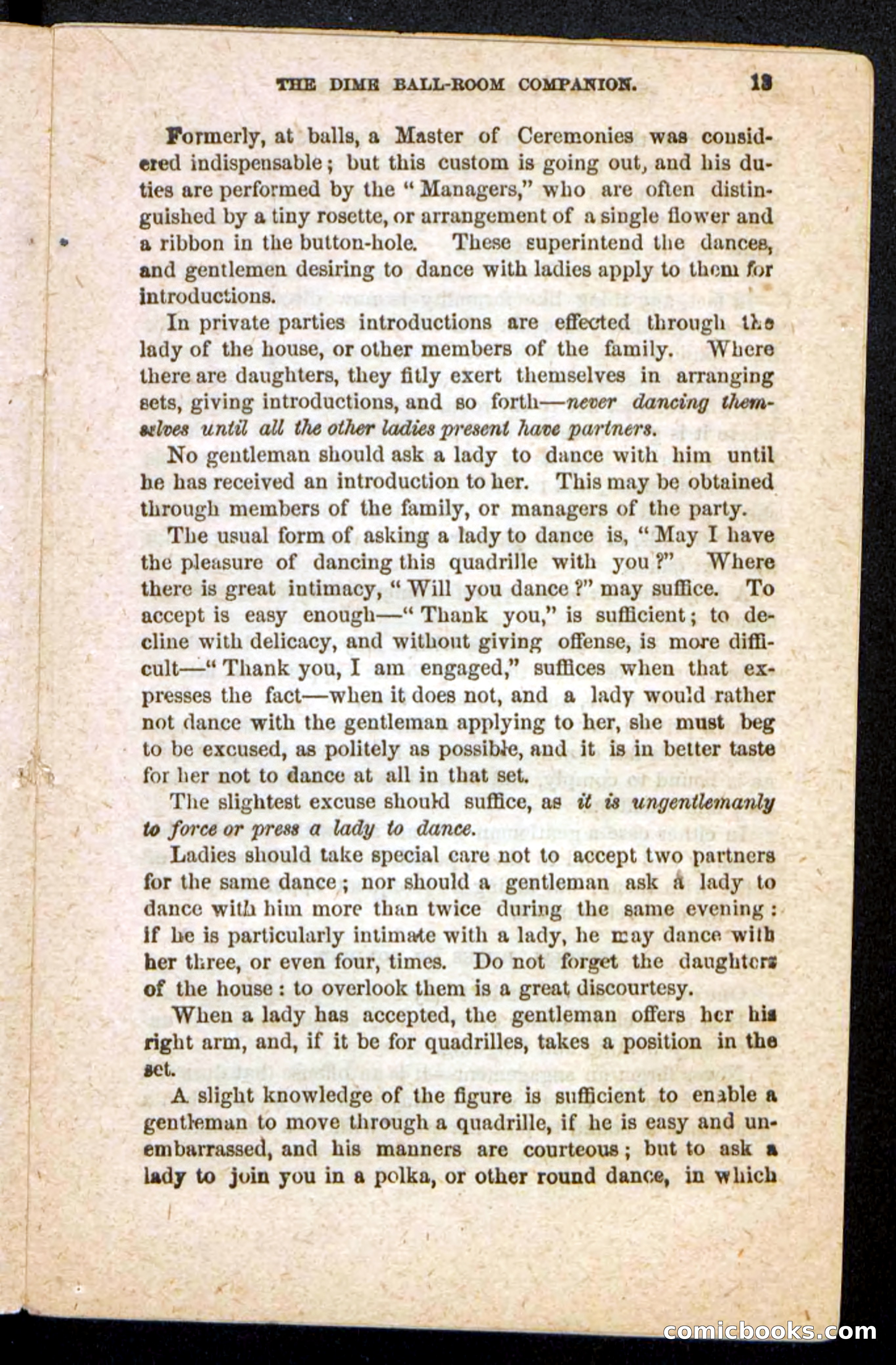 Beadle's Dime Handbooks: Ball-Room Companion and Guide to Dancing — page 15 of 36