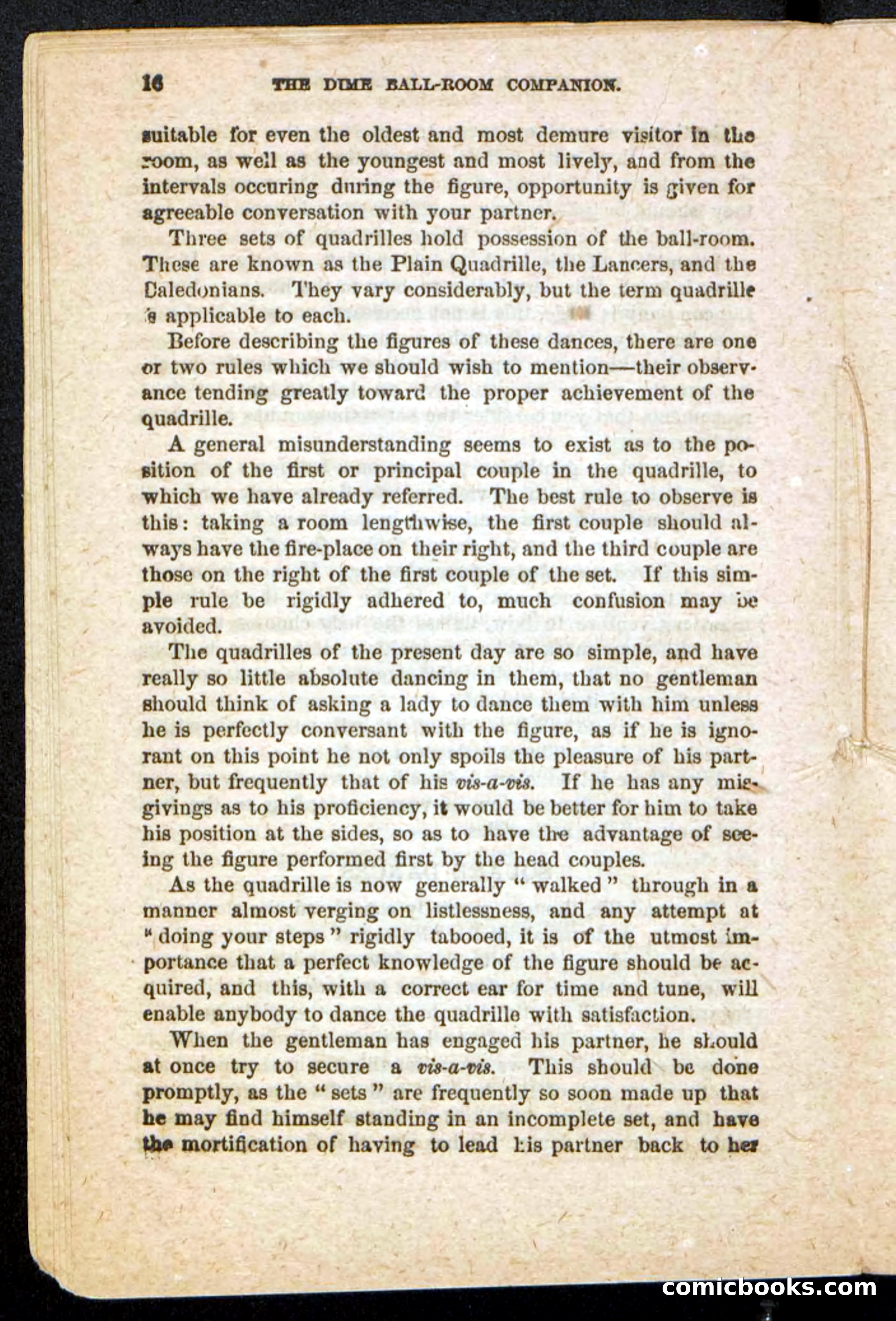 Beadle's Dime Handbooks: Ball-Room Companion and Guide to Dancing — page 18 of 36
