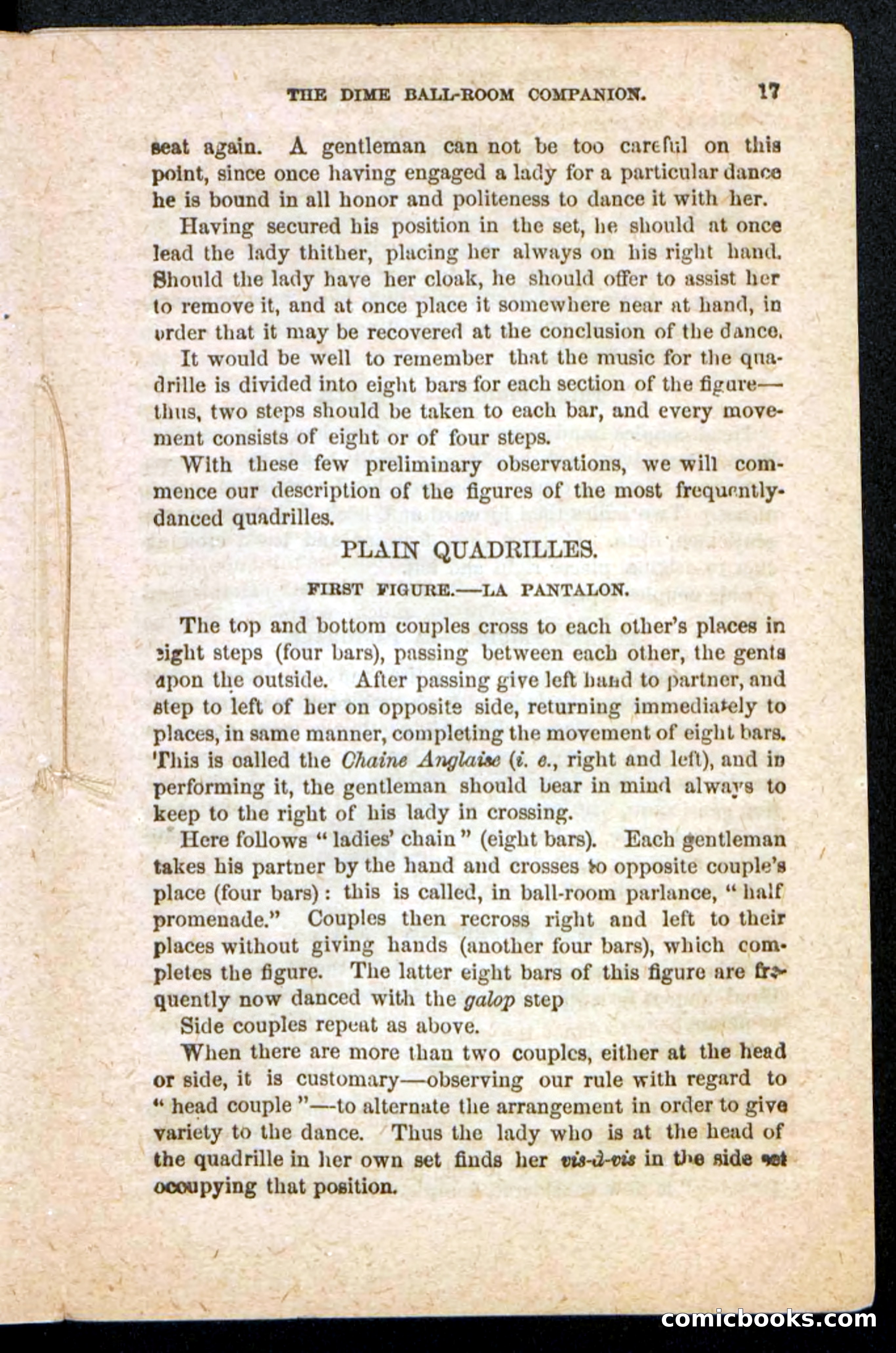 Beadle's Dime Handbooks: Ball-Room Companion and Guide to Dancing — page 19 of 36