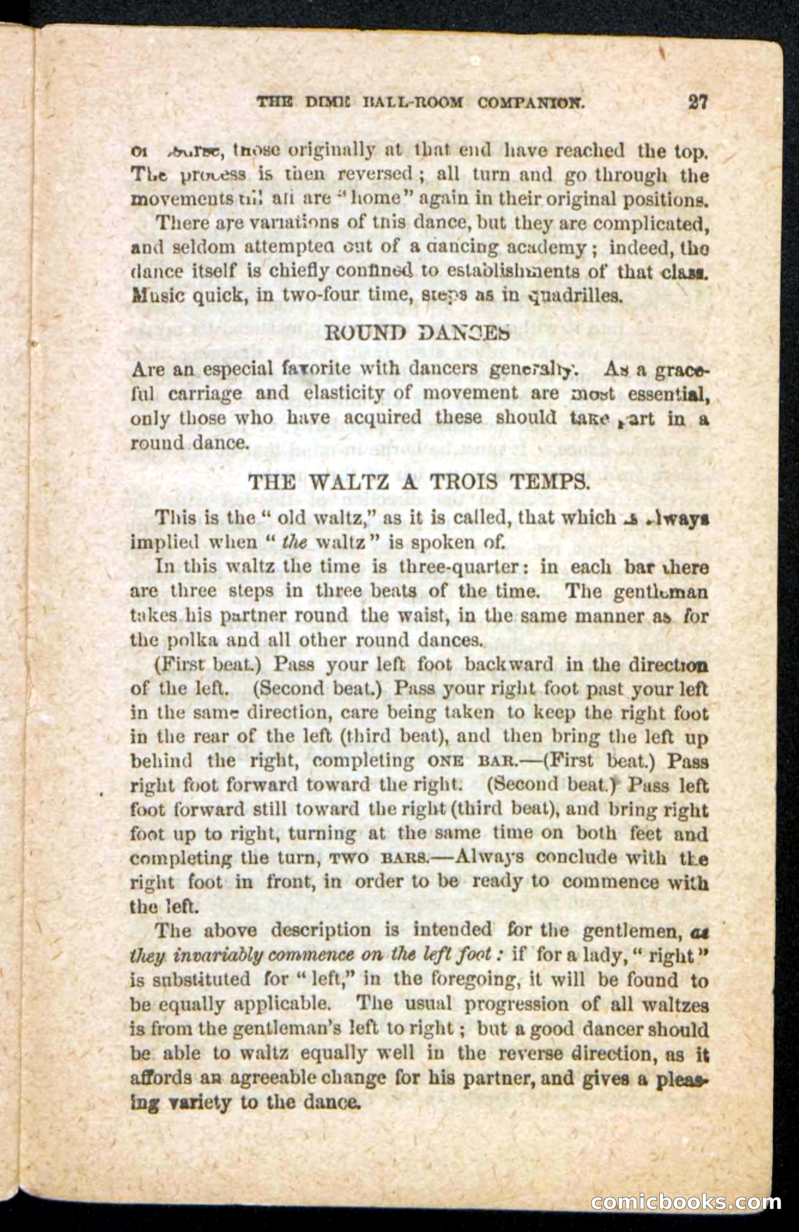 Beadle's Dime Handbooks: Ball-Room Companion and Guide to Dancing — page 29 of 36