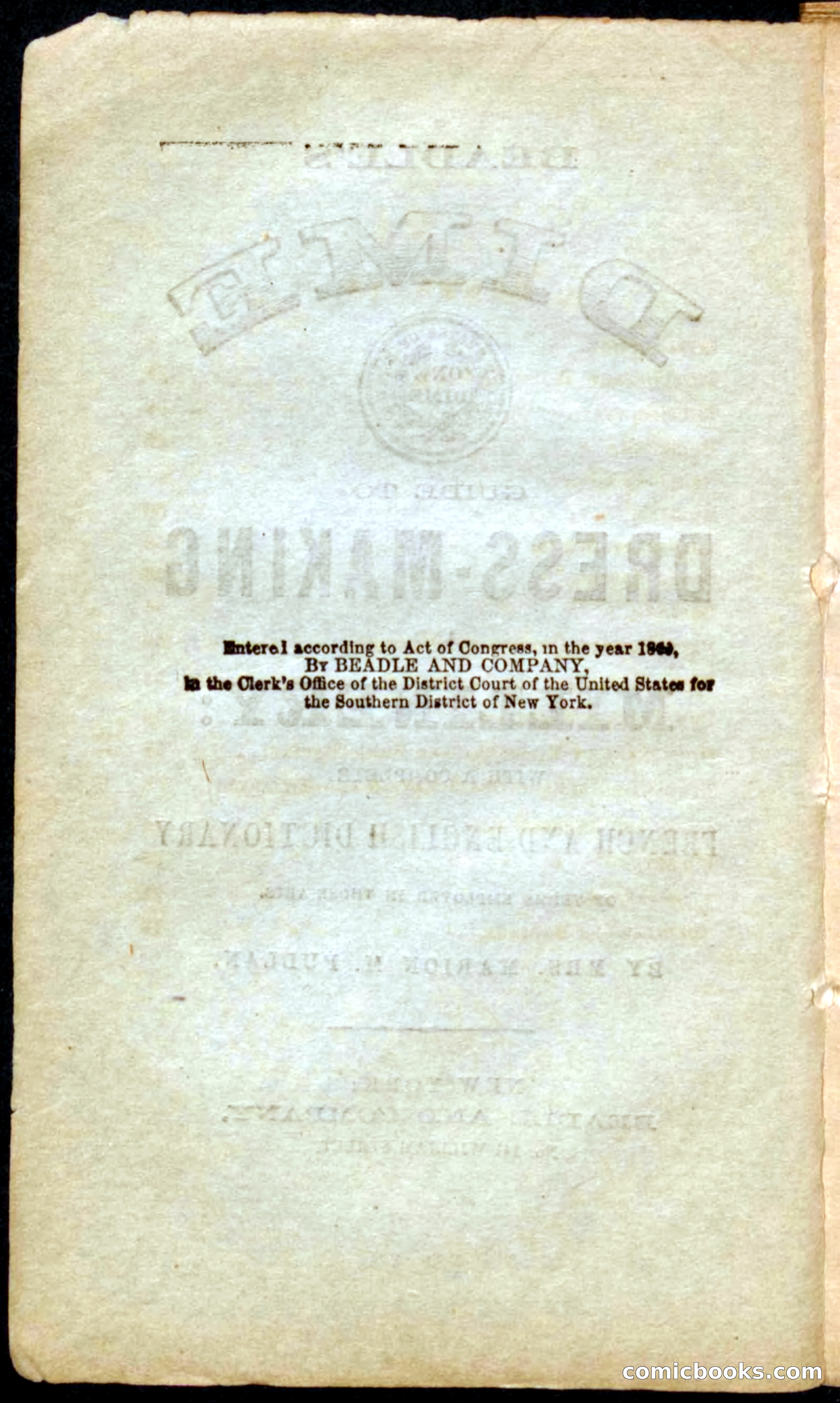 Beadle's Dime Guide to Dress-Making and Millinery — page 6 of 86