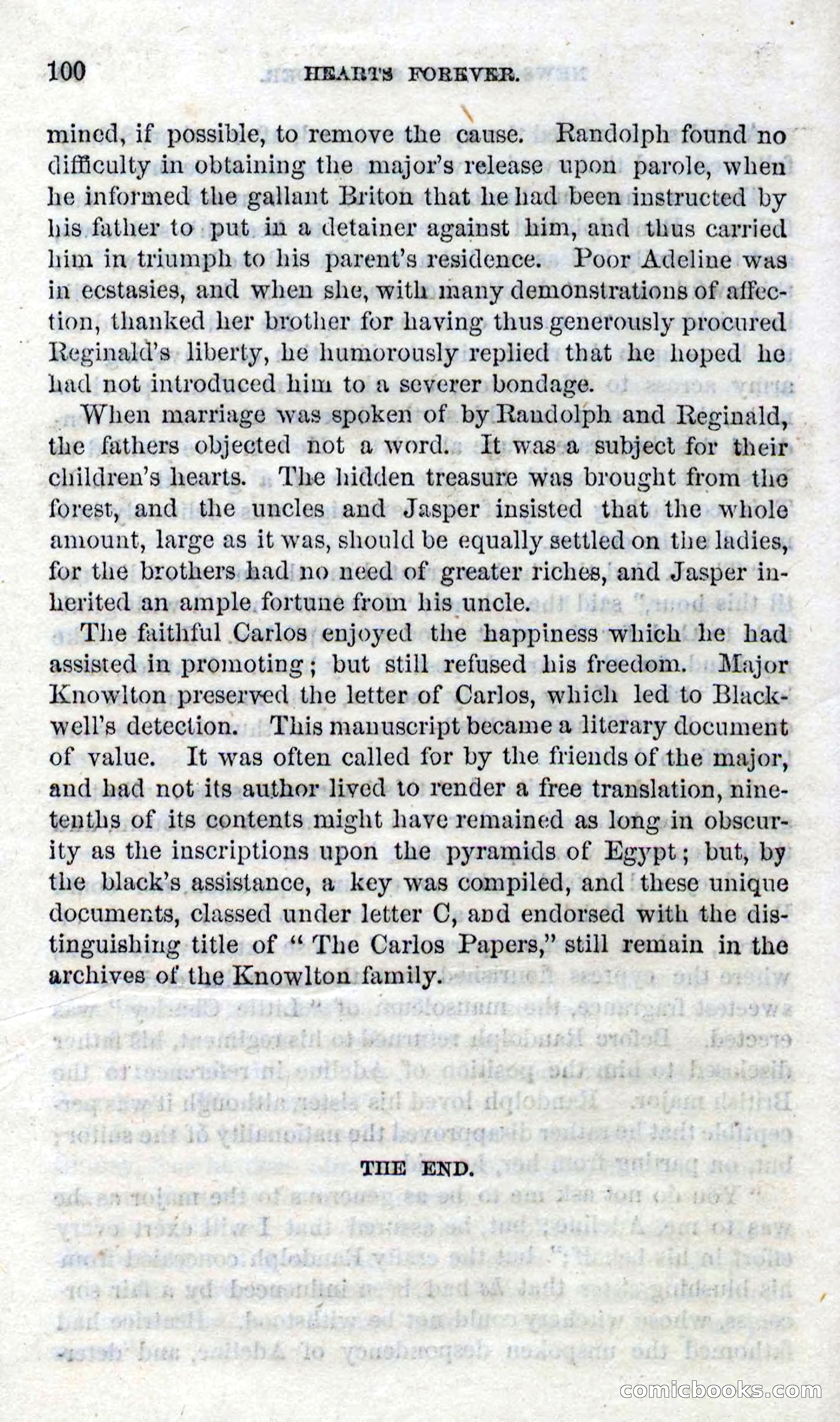 Beadle's Dime Novels No. 102: Hearts Forever — page 98 of 100