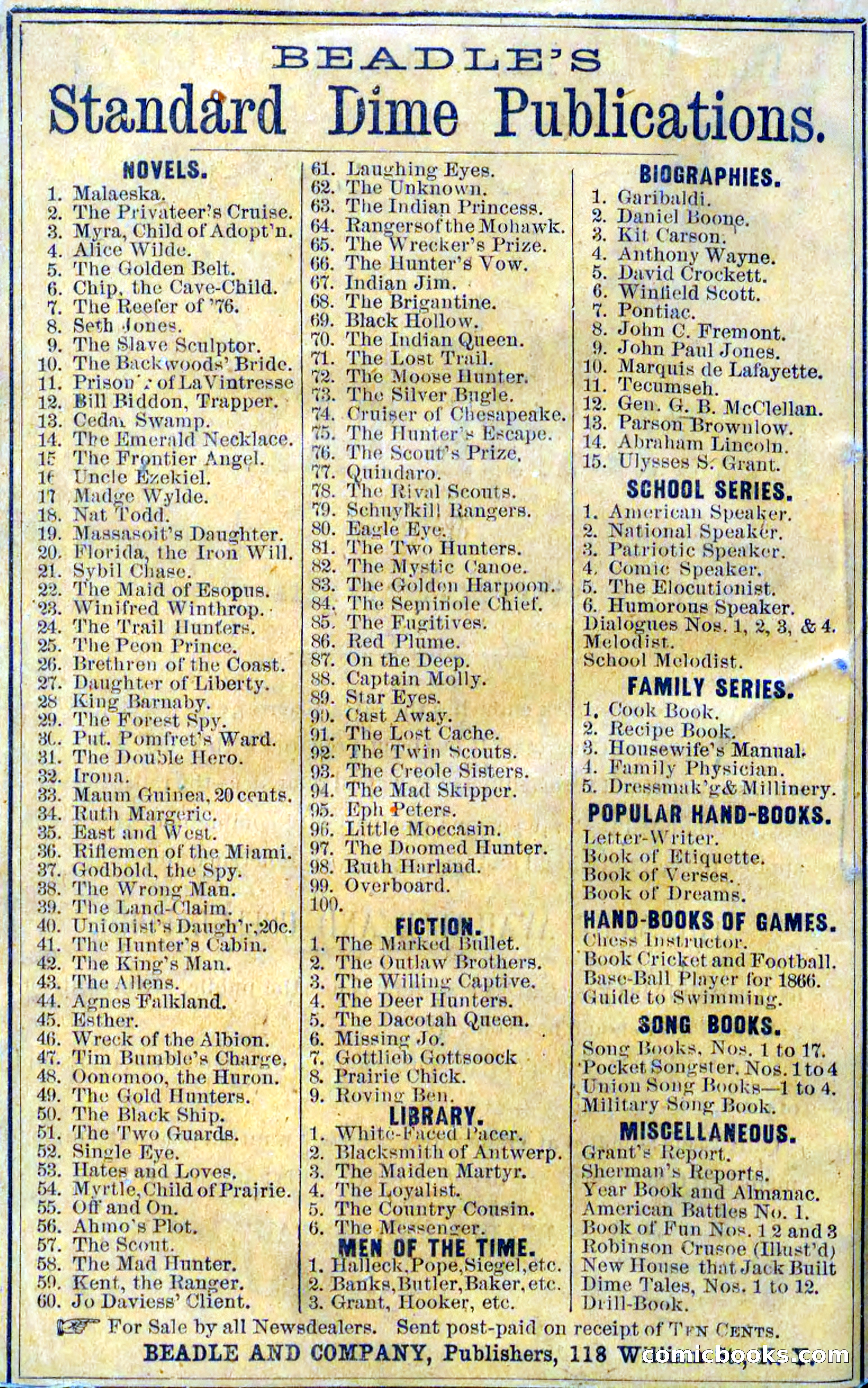 Beadle's Dime Novels No. 102: Hearts Forever — page 100 of 100