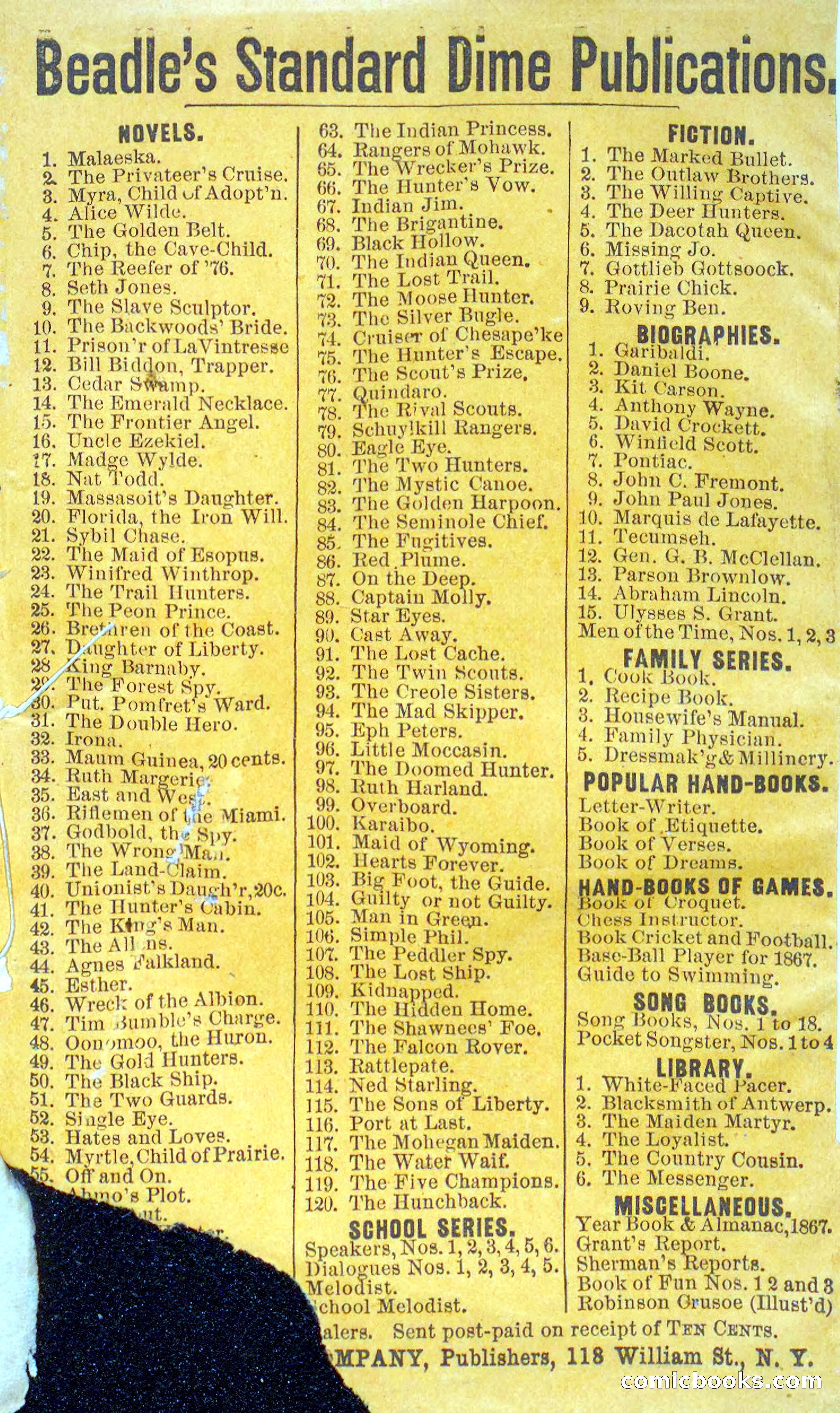 Beadle's Dime Novels No. 123: The Missing Bride — page 99 of 100