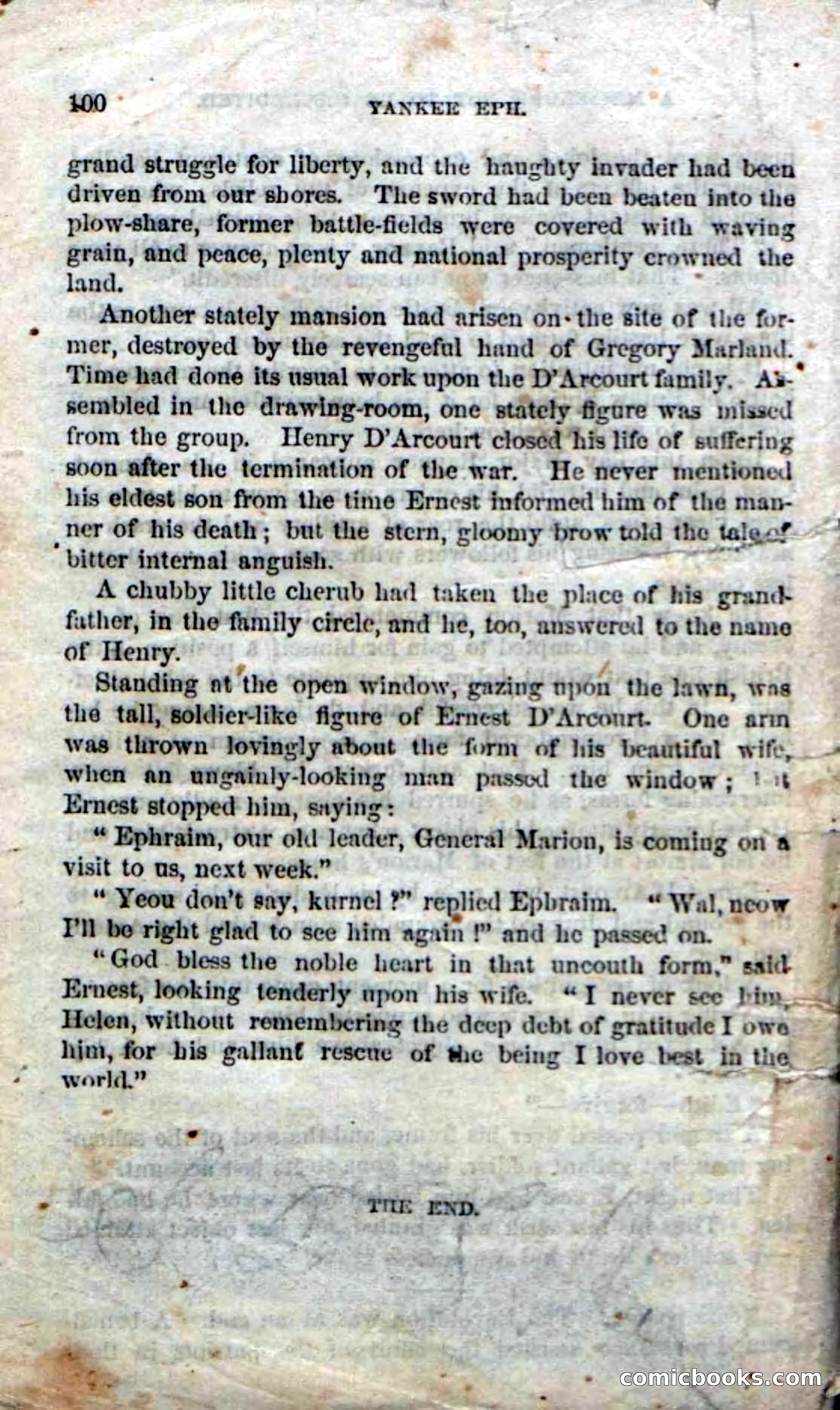 Beadle's Dime Novels No. 133: Yankee Eph — page 98 of 98