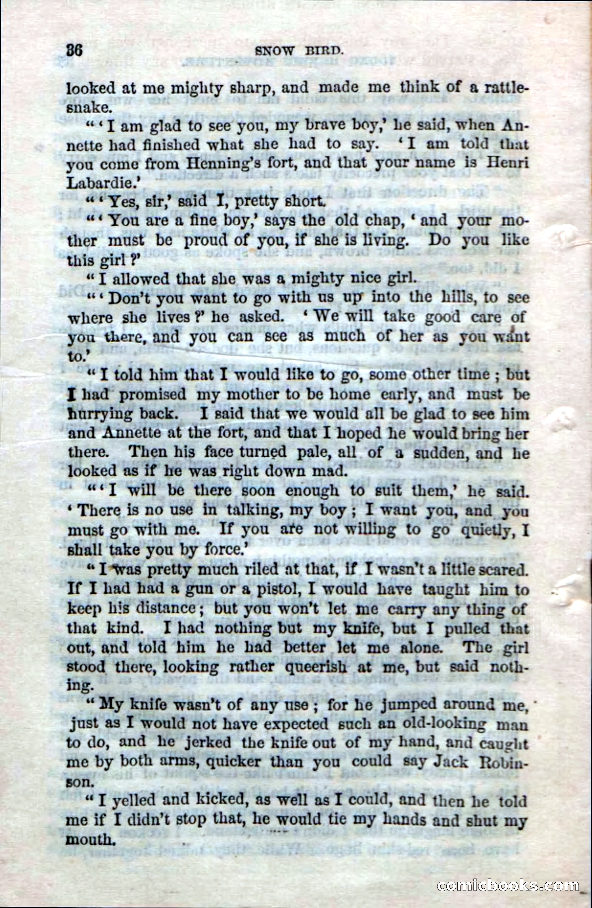 Beadle's Dime Novels No. 159: Snow Bird, the Trapper's Child — page 34 of 116
