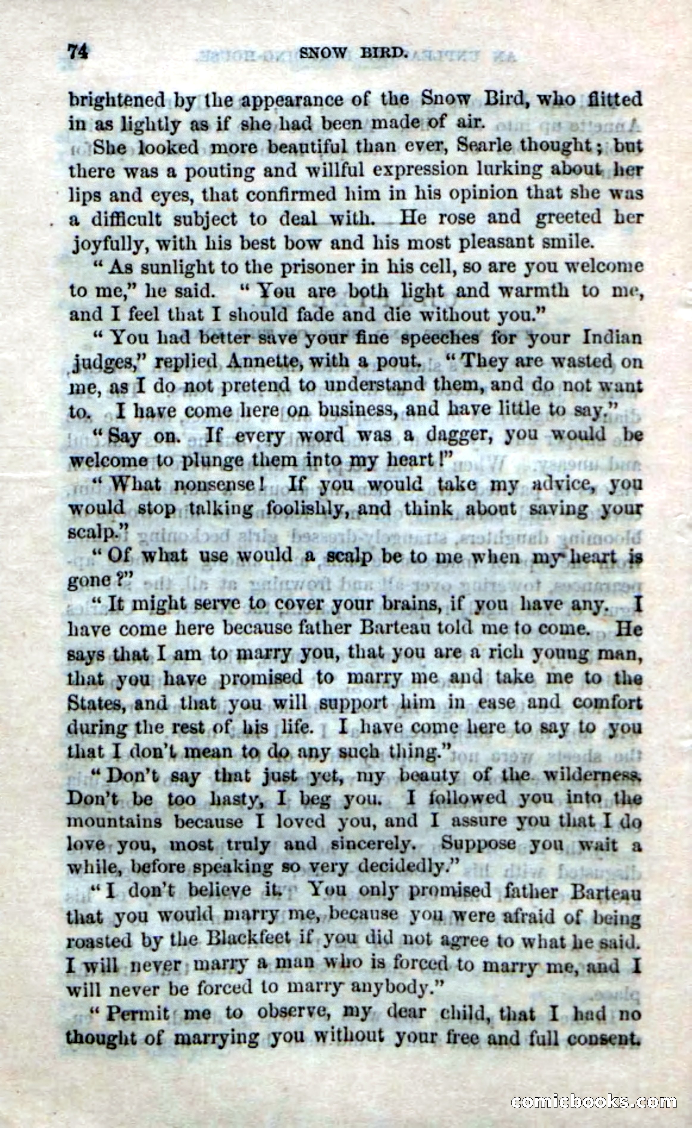 Beadle's Dime Novels No. 159: Snow Bird, the Trapper's Child — page 72 of 116