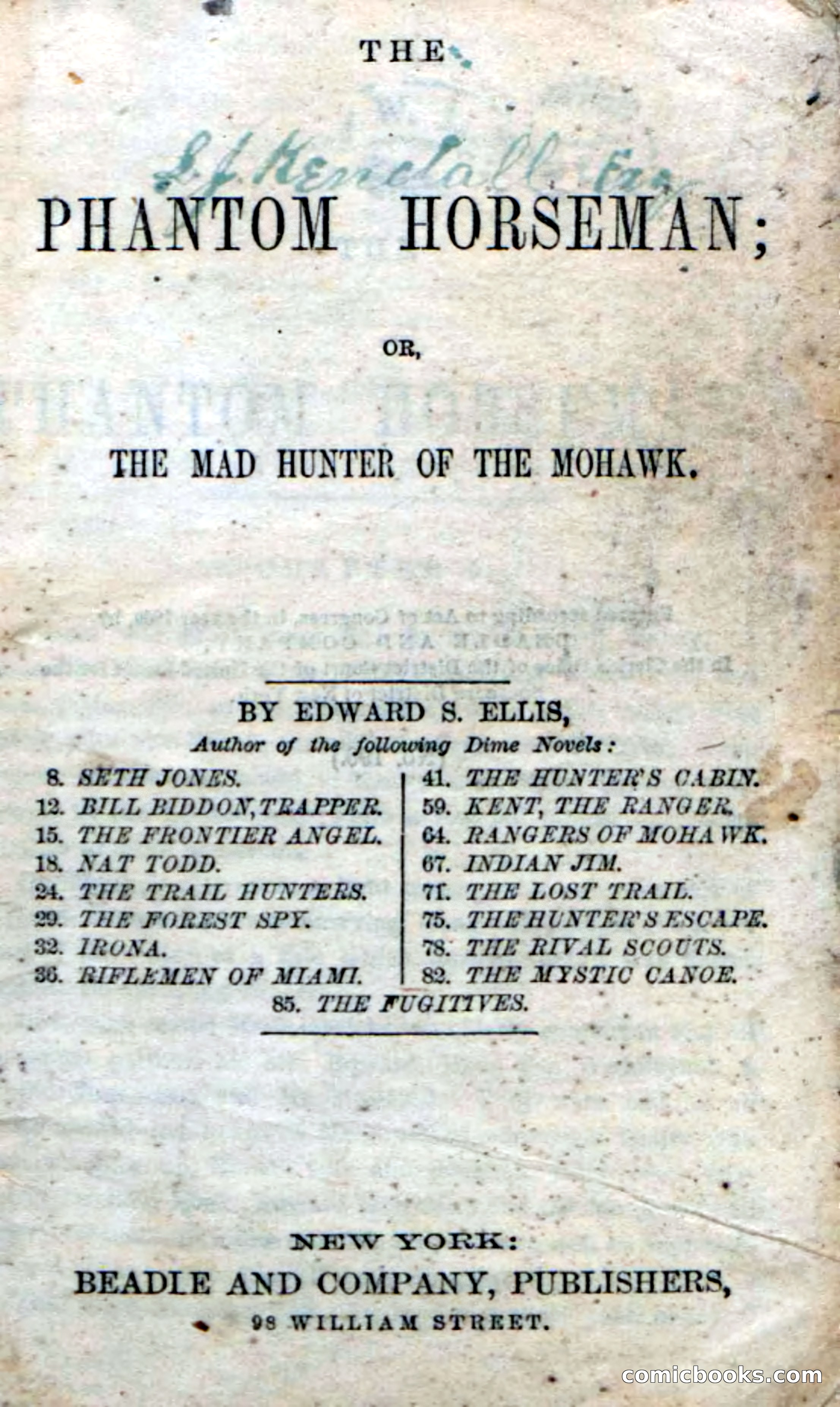Beadle's Dime Novels No. 190: The Phantom Horseman — page 3 of 104