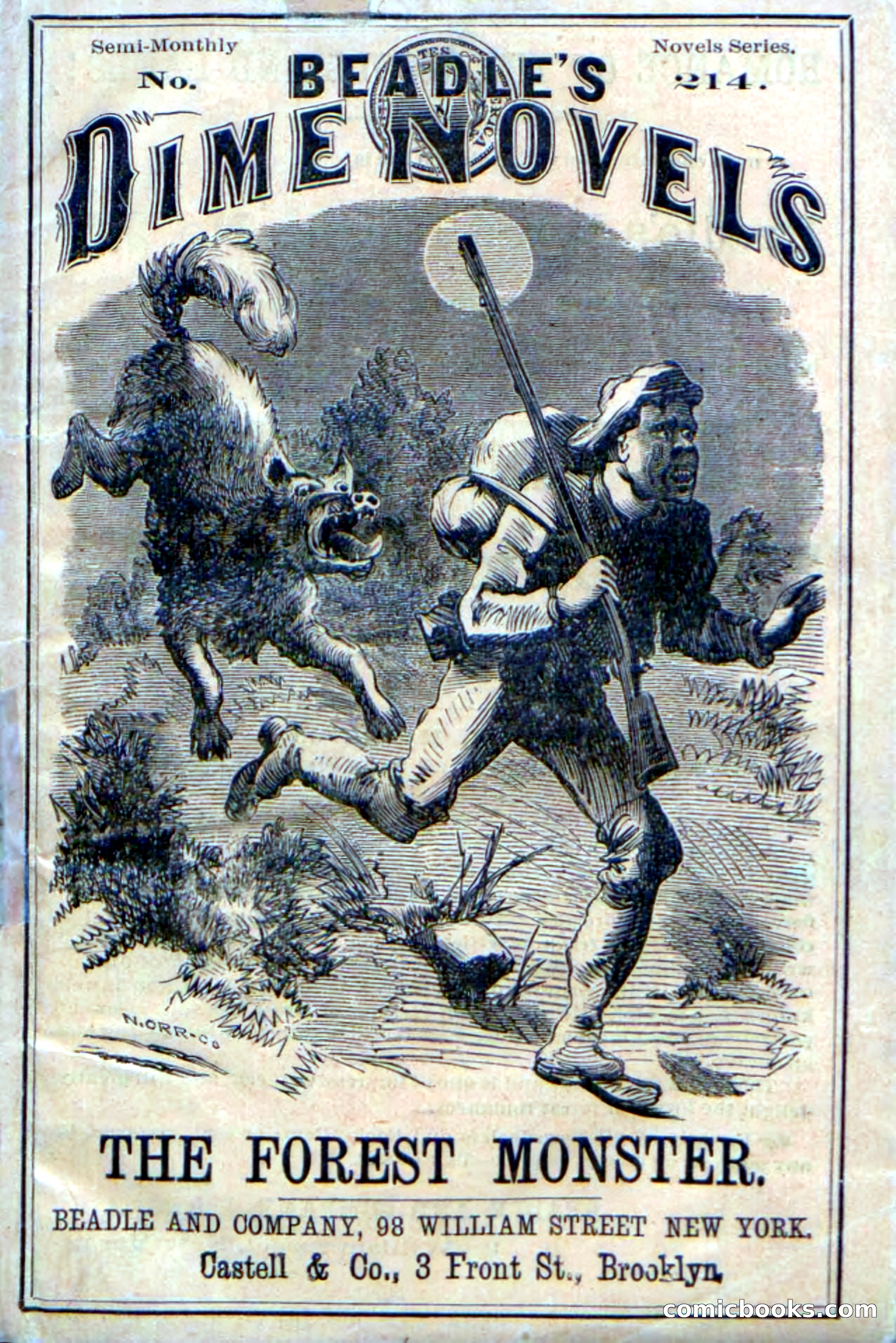 Beadle's Dime Novels No. 214: The Forest Monster — page 1 of 100