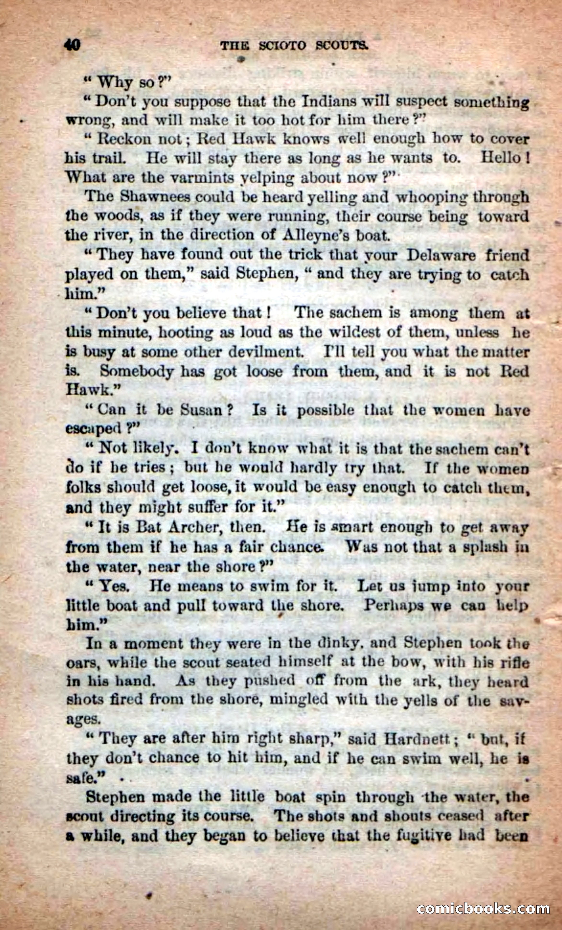 Beadle's Dime Novels No. 219: The Scioto Scouts — page 38 of 100