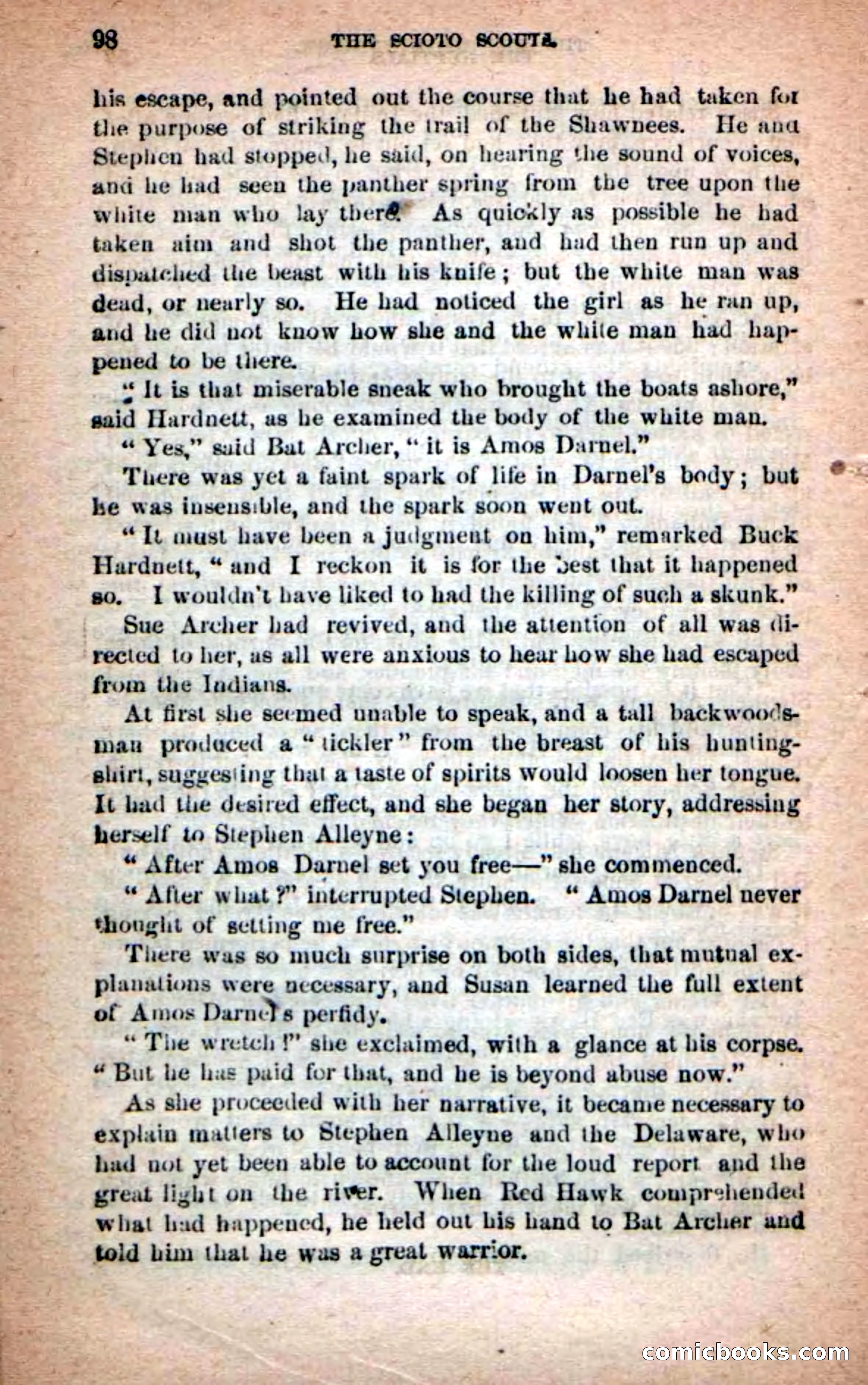 Beadle's Dime Novels No. 219: The Scioto Scouts — page 96 of 100