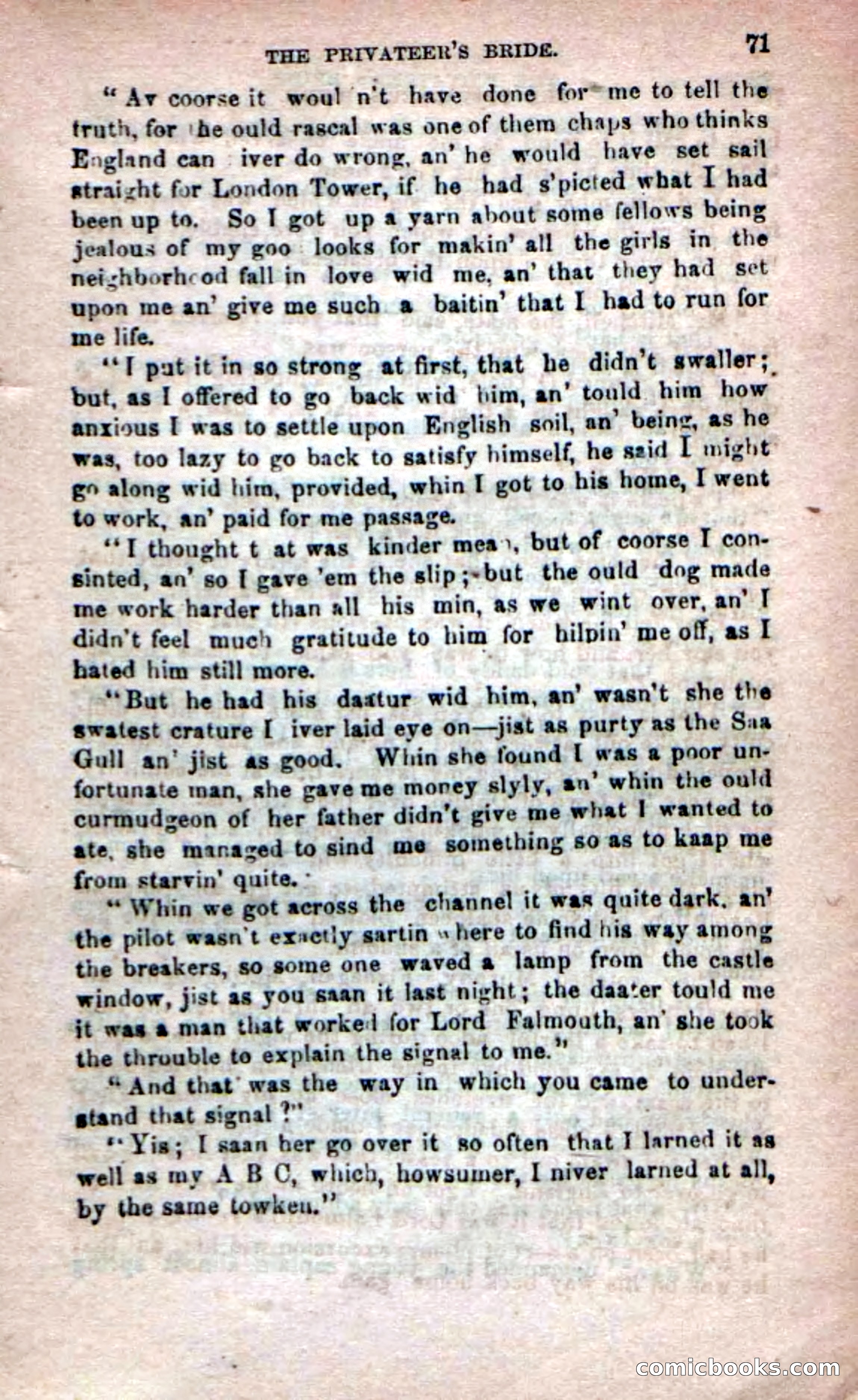 Beadle's Dime Novels No. 233: The Privateer's Bride — page 69 of 100