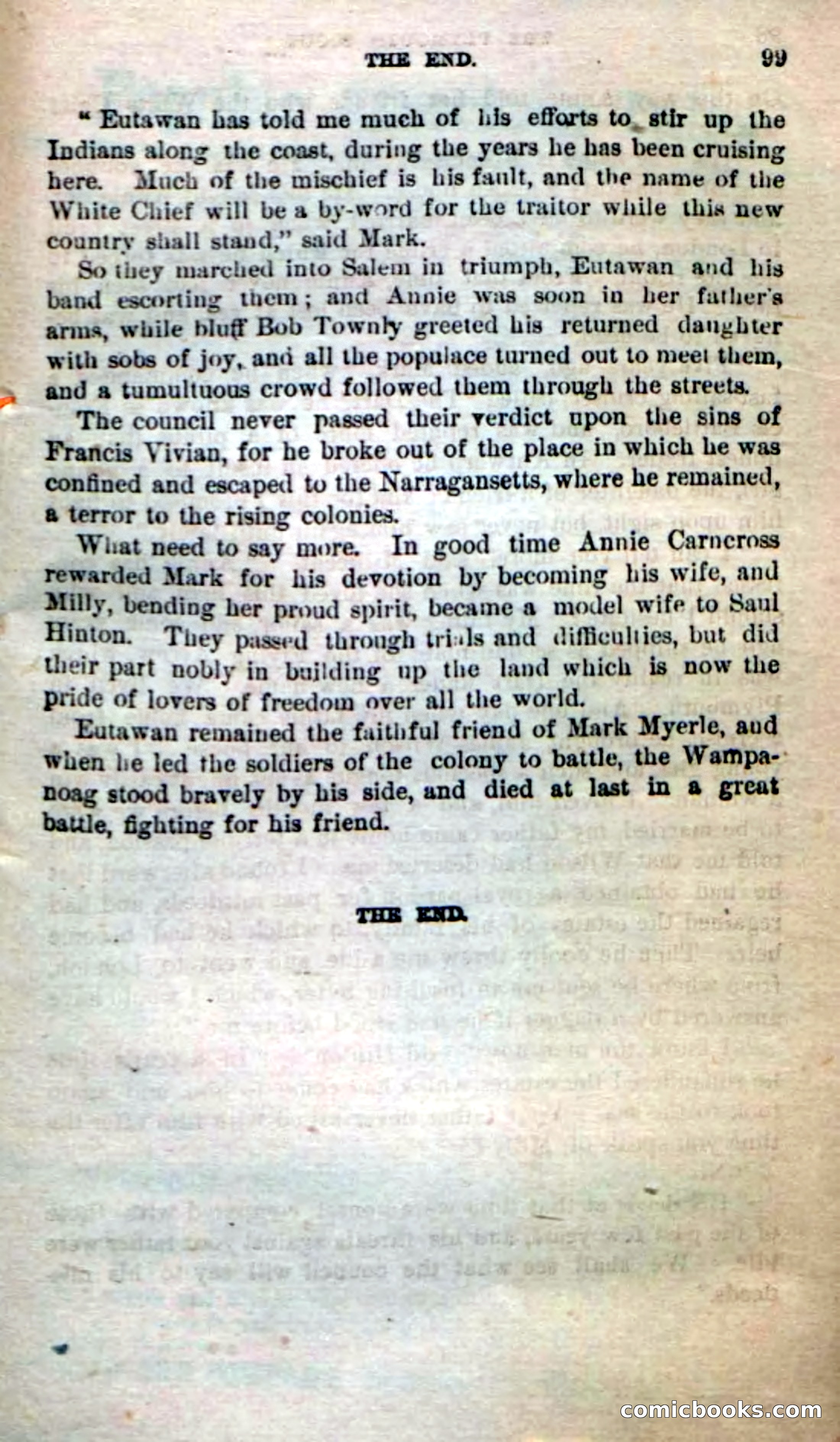 Beadle's Dime Novels No. 237: The Plymouth Scout — page 97 of 100
