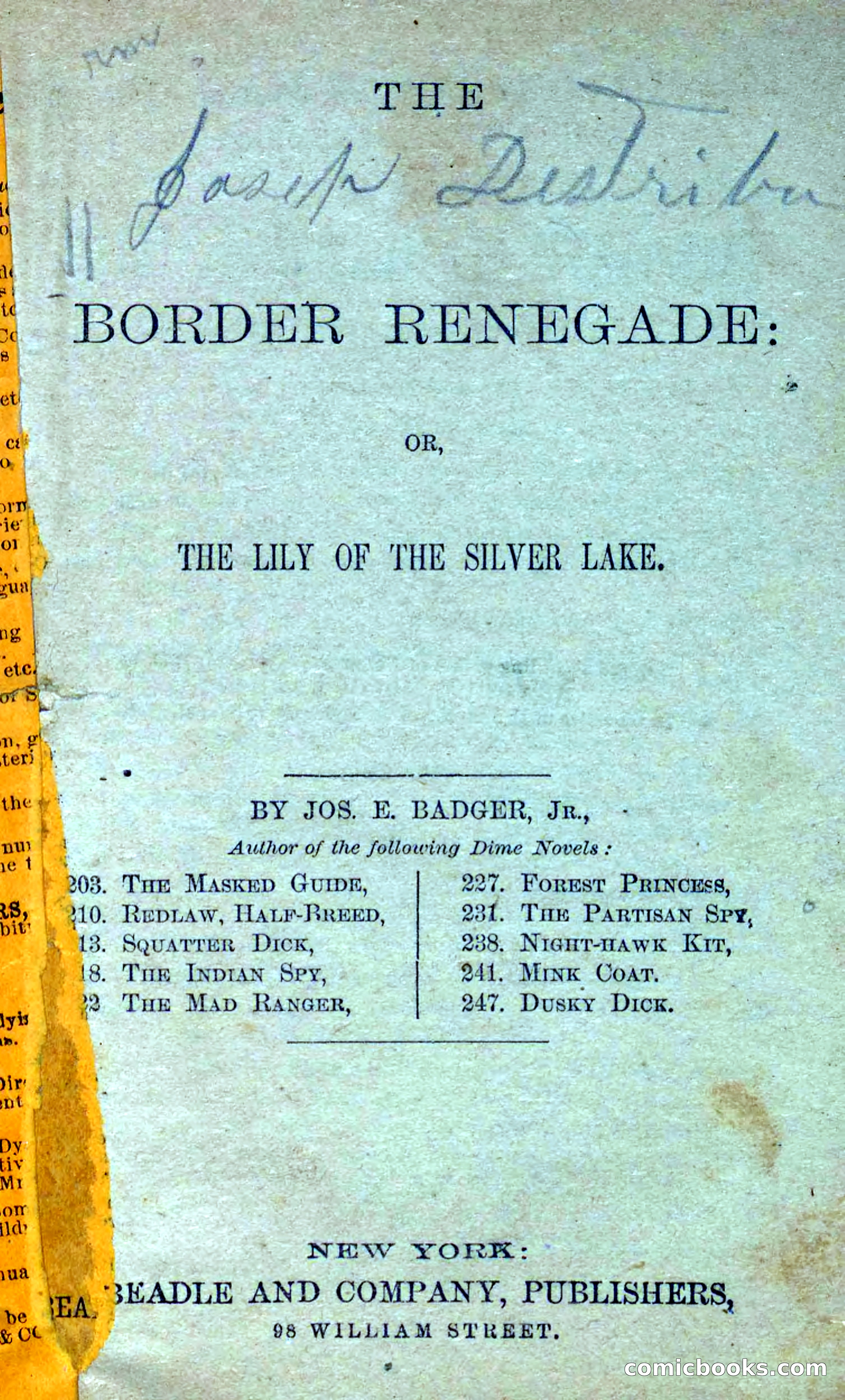 Beadle's Dime Novels No. 250: The Border Renegade — page 3 of 72