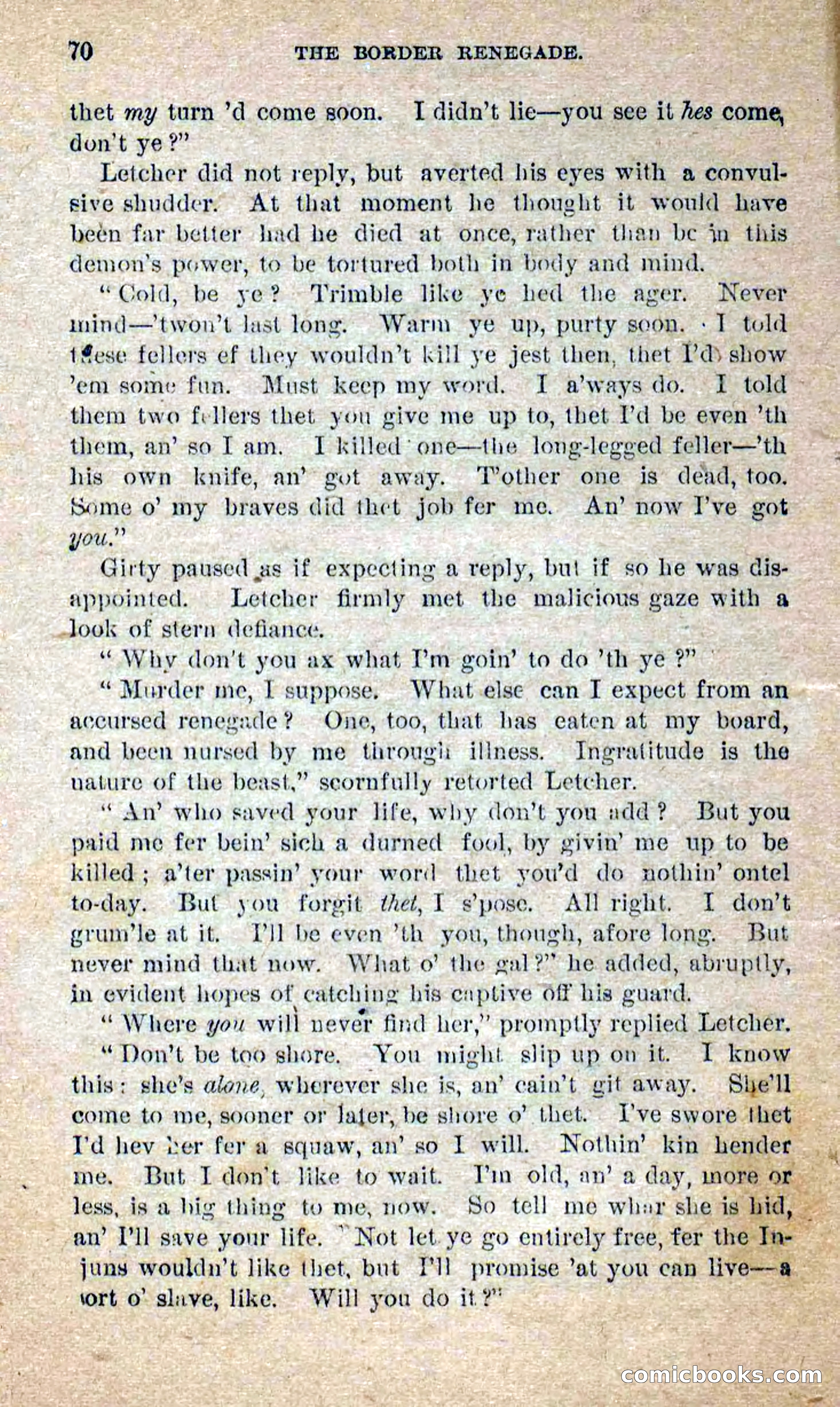Beadle's Dime Novels No. 250: The Border Renegade — page 66 of 72