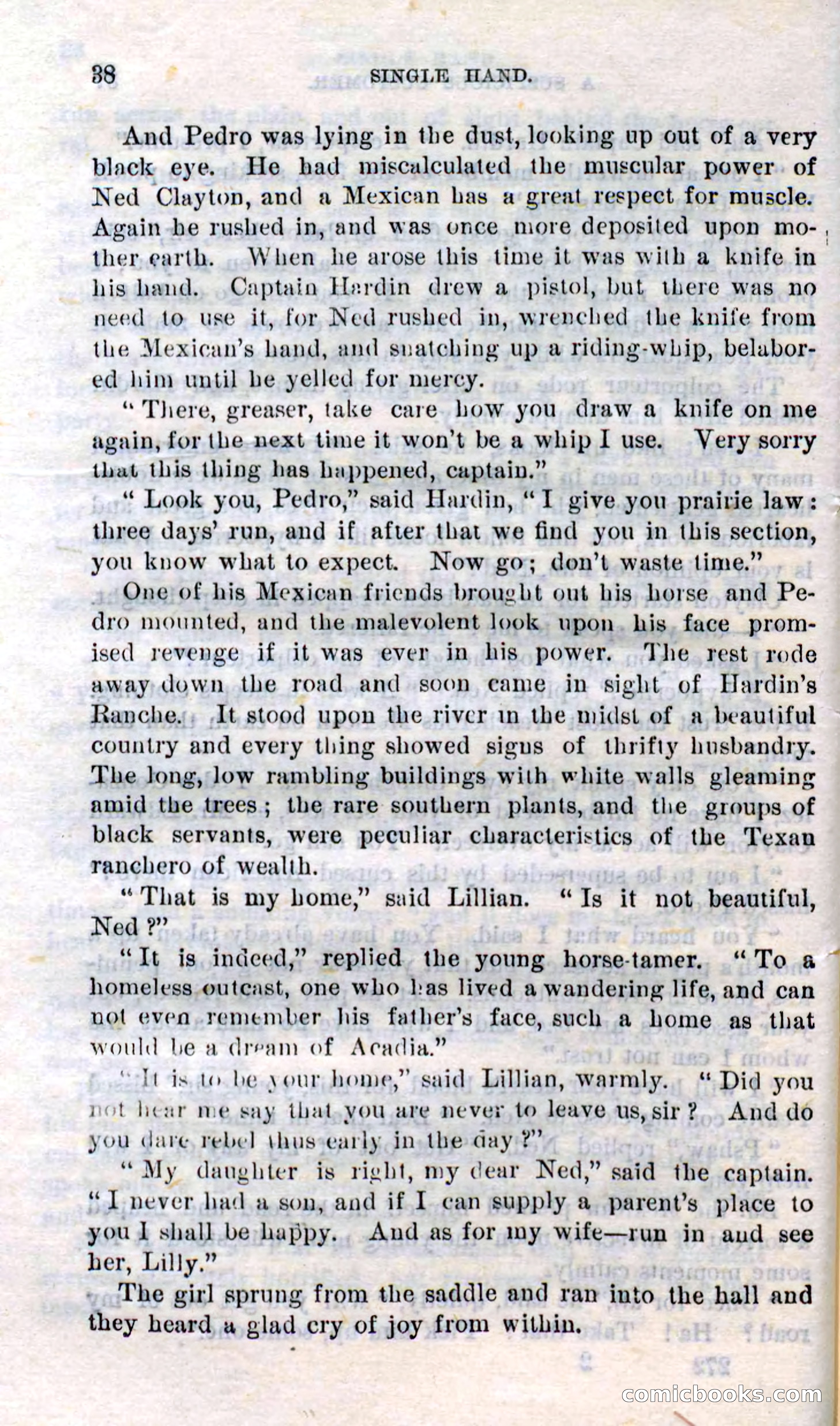 Beadle's Dime Novels No. 272: Single Hand — page 36 of 100