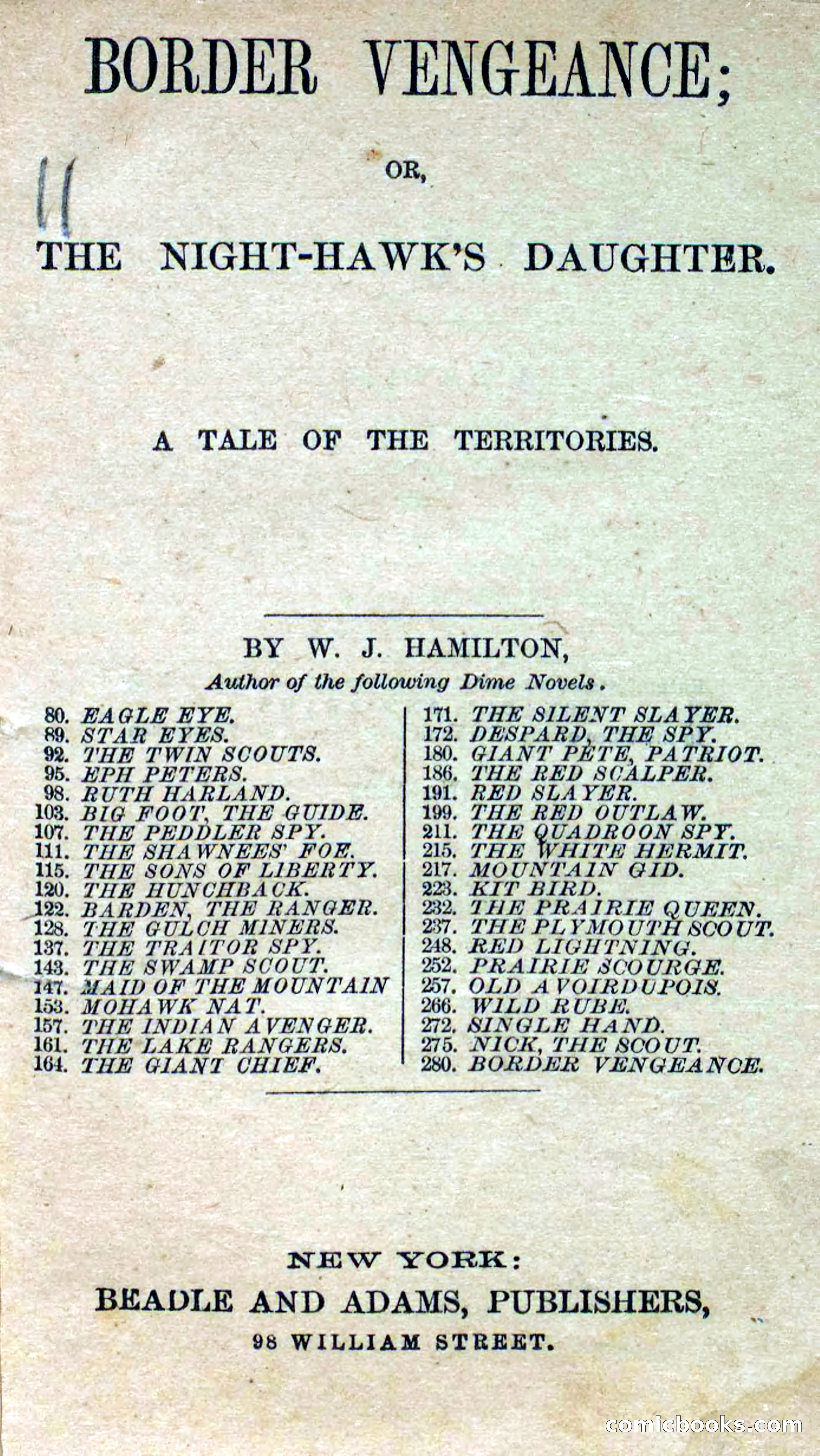 Beadle's Dime Novels No. 280: Border Vengeance — page 5 of 100