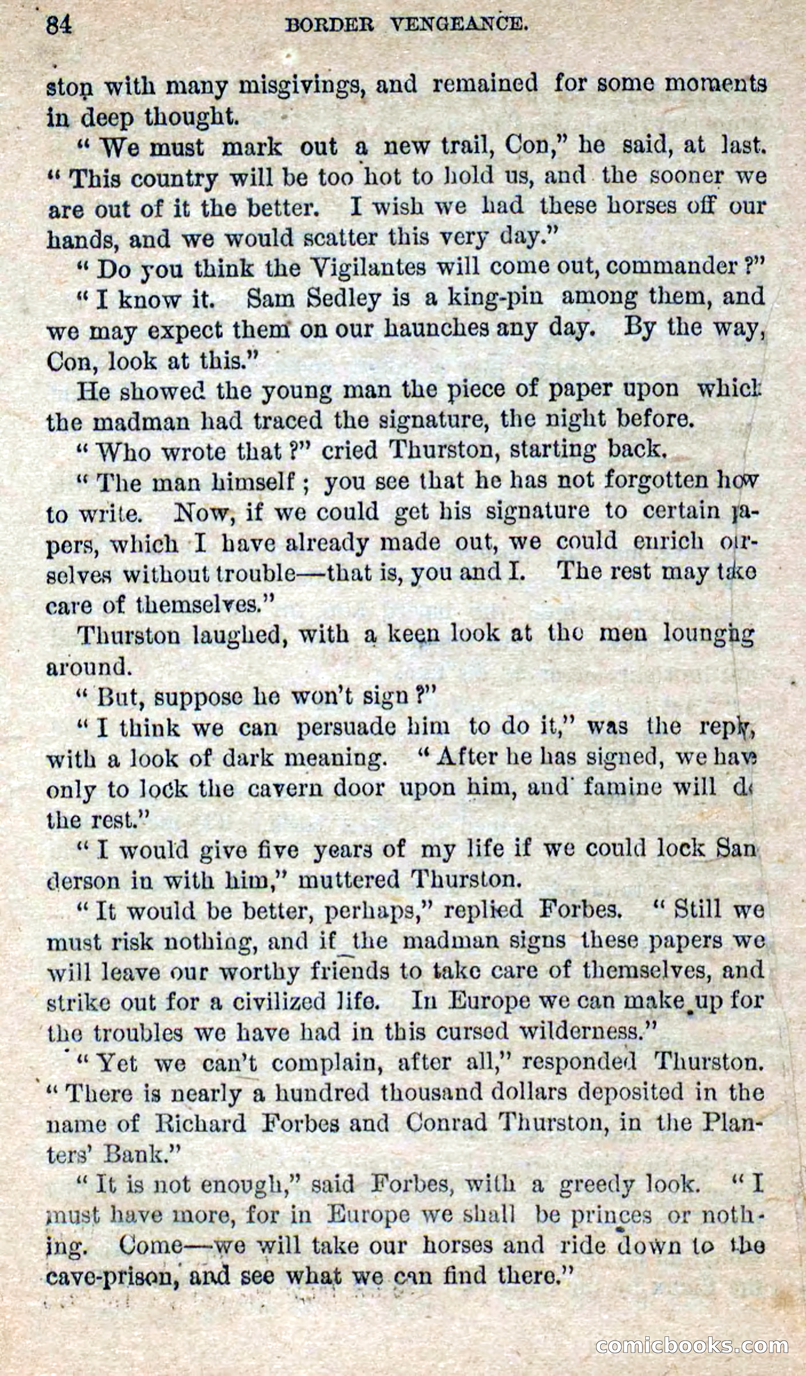 Beadle's Dime Novels No. 280: Border Vengeance — page 82 of 100