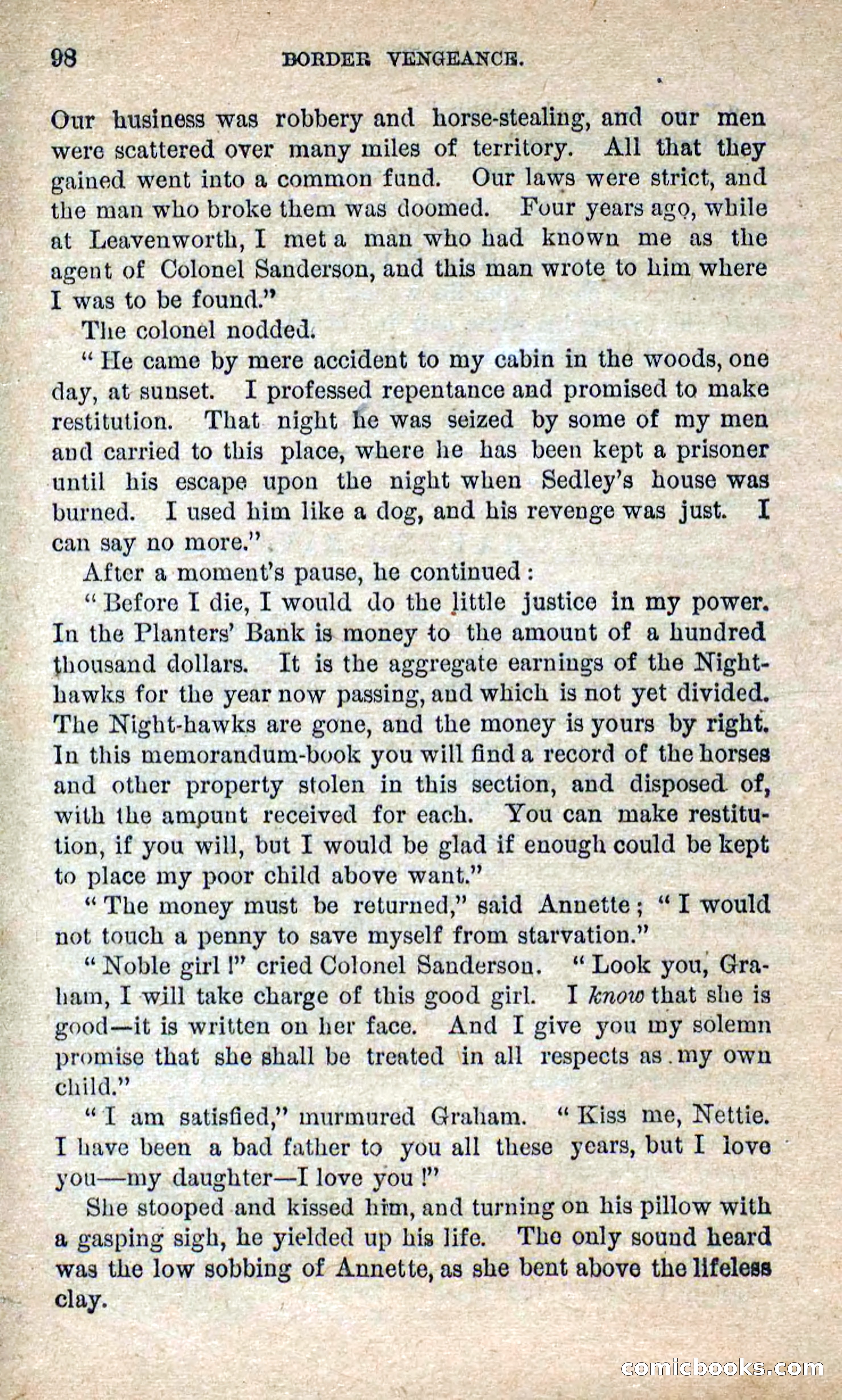 Beadle's Dime Novels No. 280: Border Vengeance — page 96 of 100