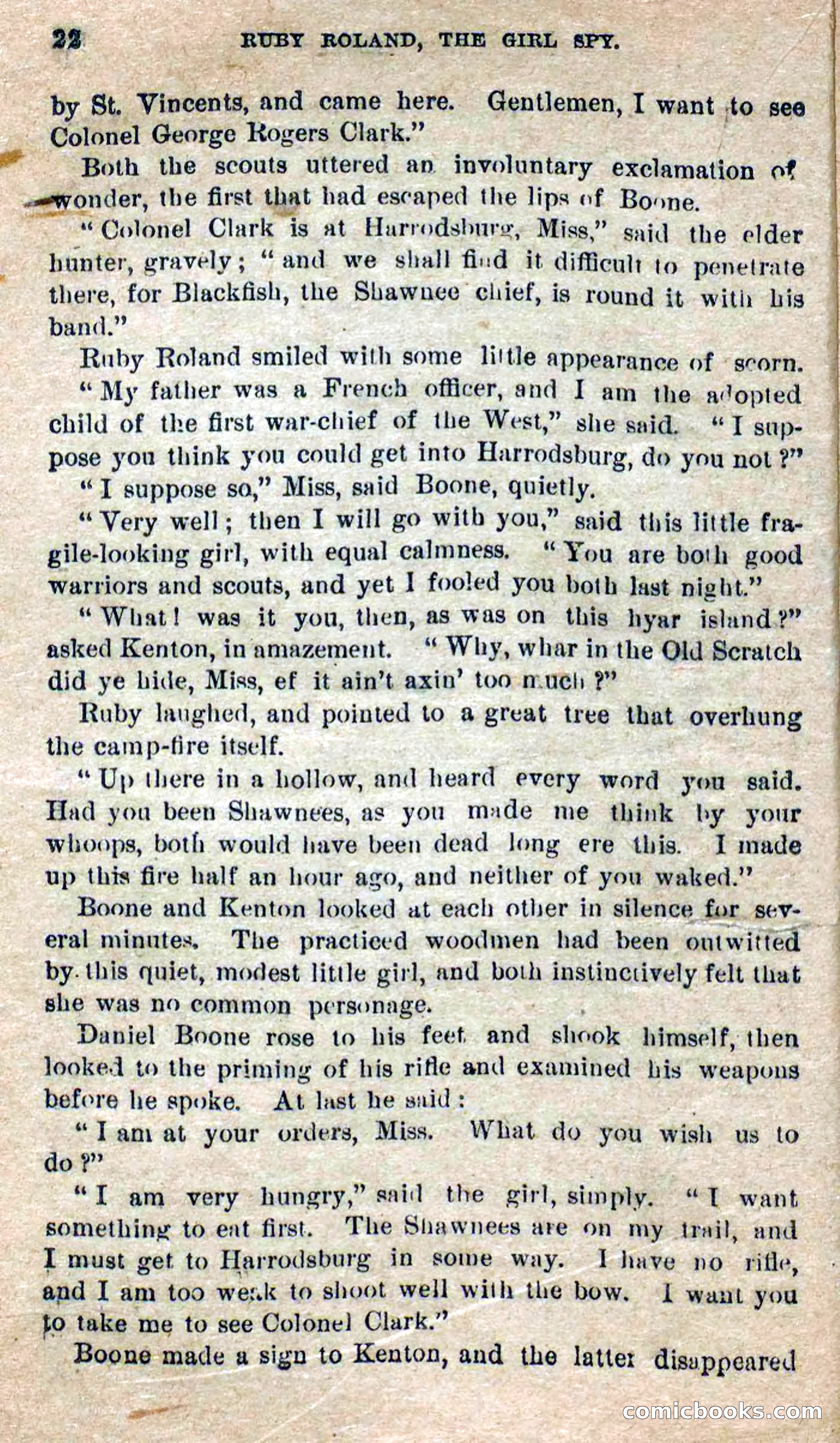 Beadle's Dime Novels No. 277: Ruby Roland, the Girl Spy — page 18 of 100