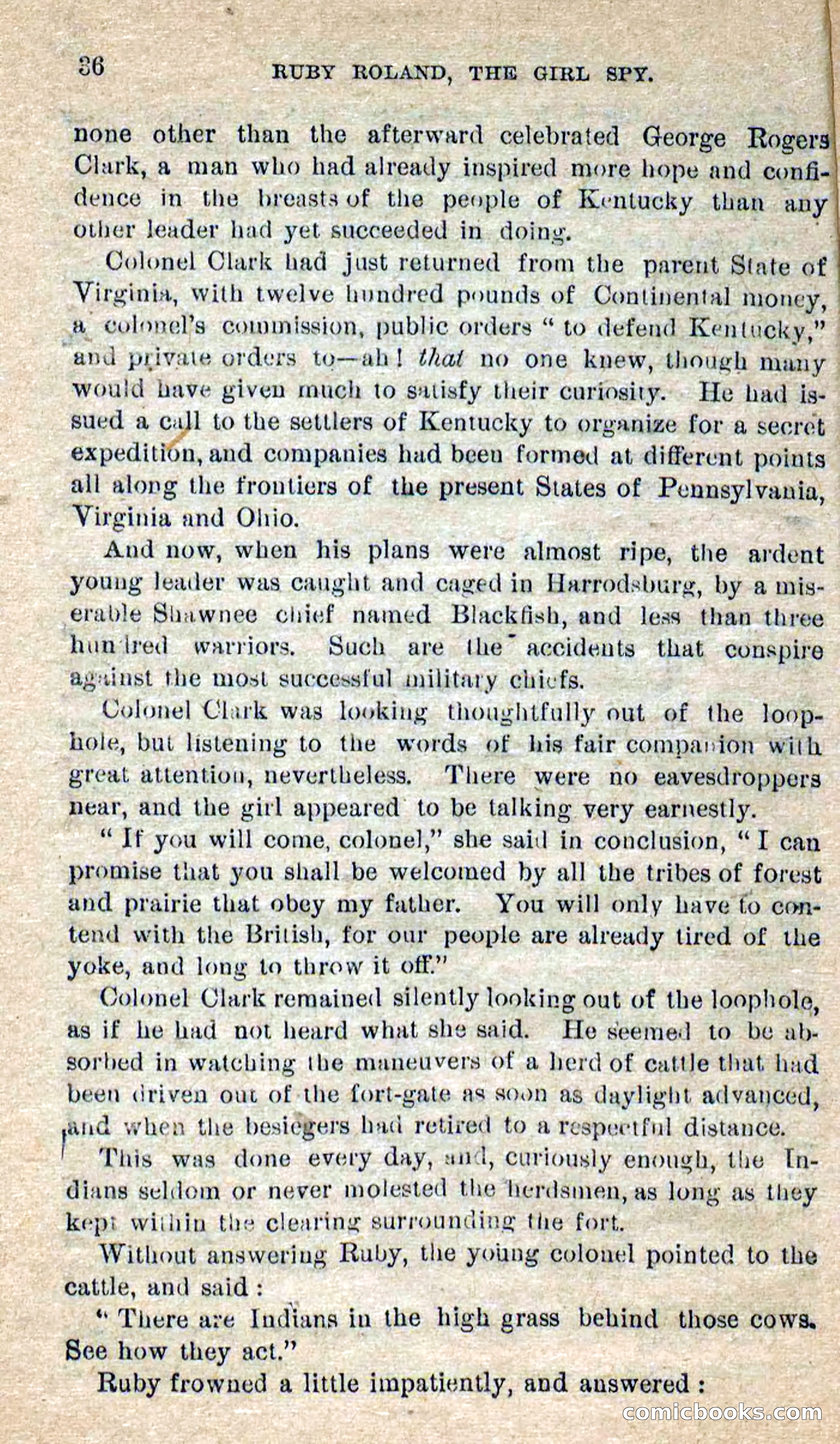 Beadle's Dime Novels No. 277: Ruby Roland, the Girl Spy — page 32 of 100