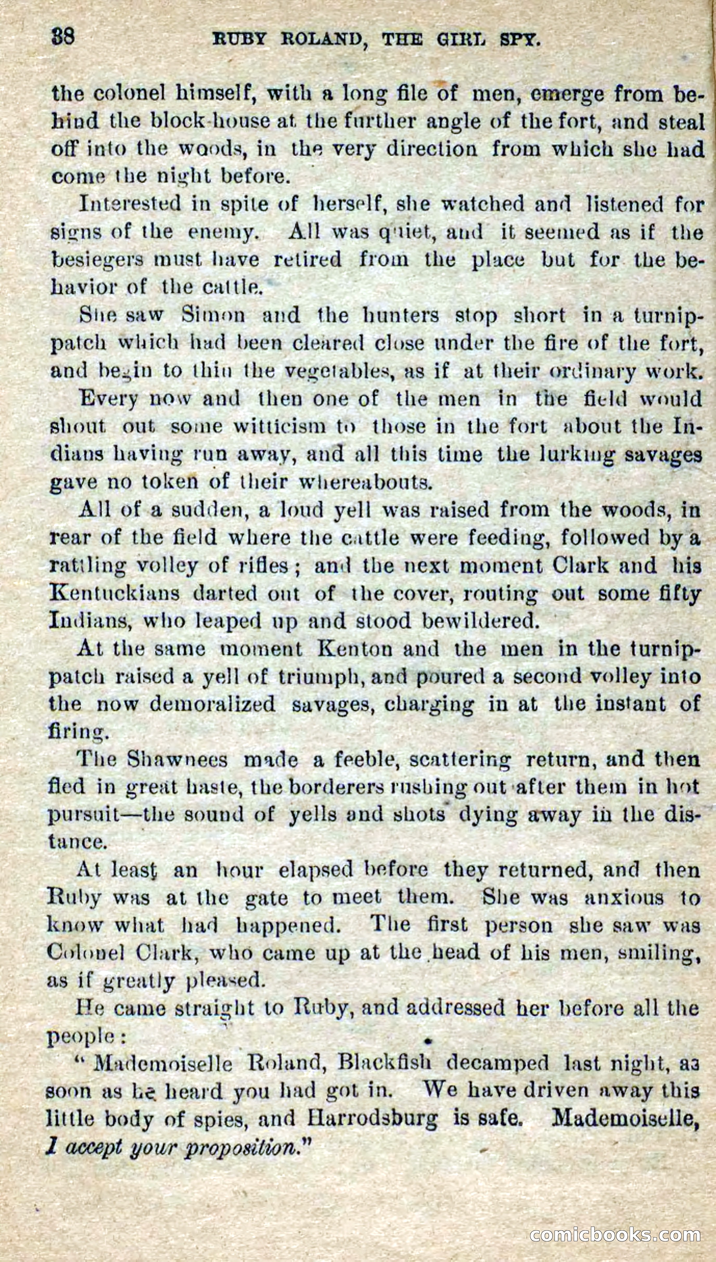 Beadle's Dime Novels No. 277: Ruby Roland, the Girl Spy — page 34 of 100