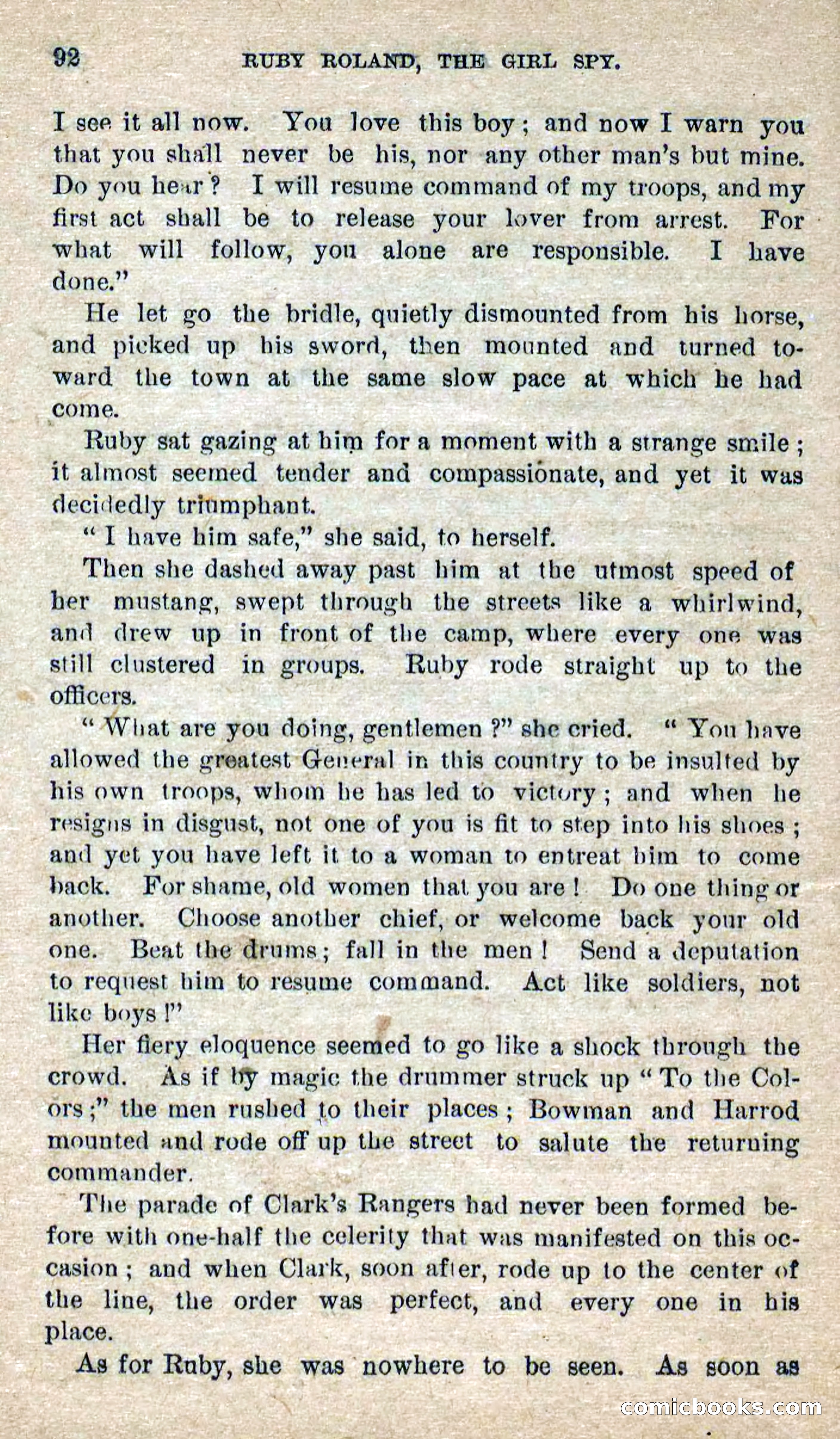 Beadle's Dime Novels No. 277: Ruby Roland, the Girl Spy — page 88 of 100