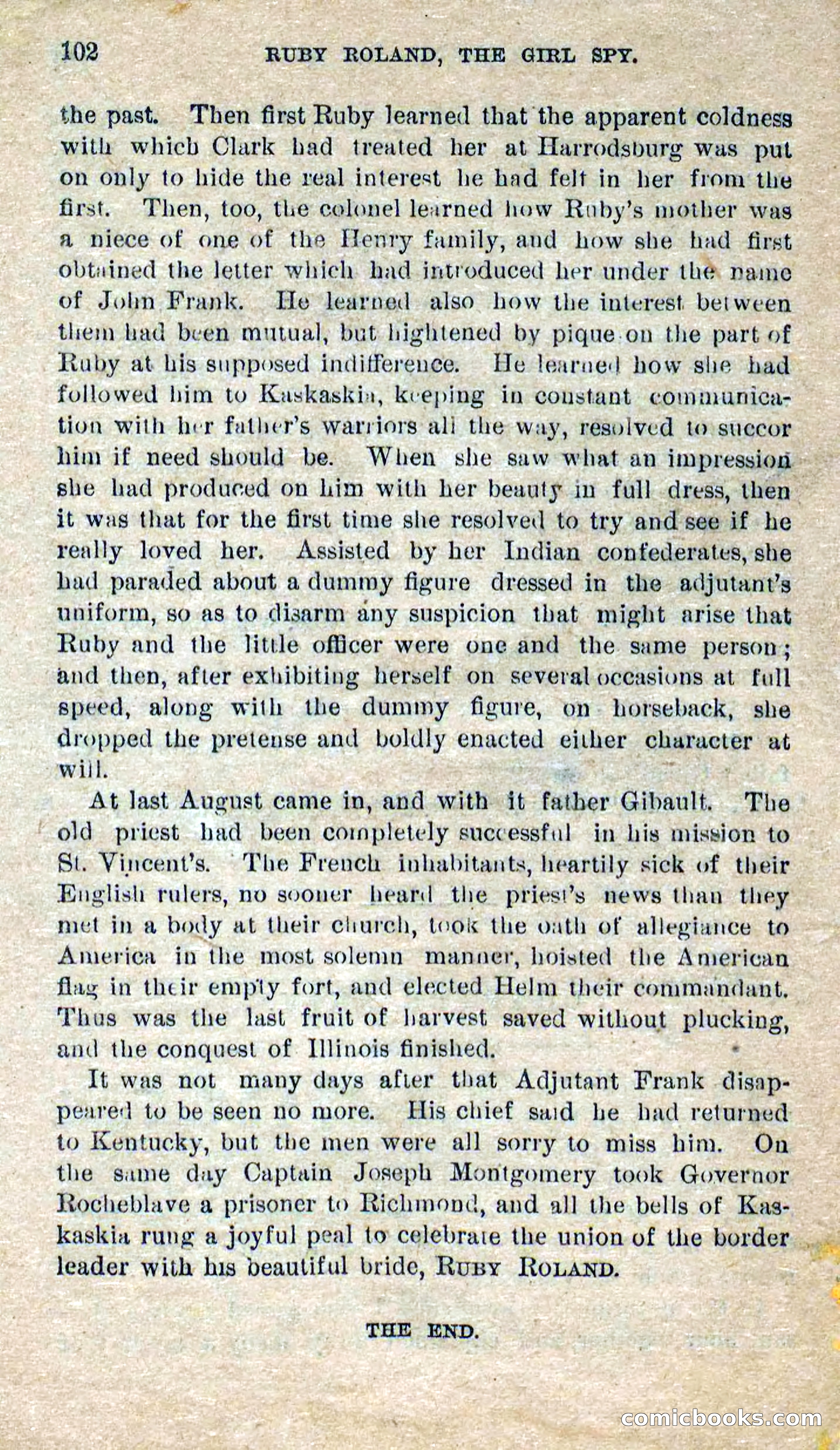 Beadle's Dime Novels No. 277: Ruby Roland, the Girl Spy — page 98 of 100