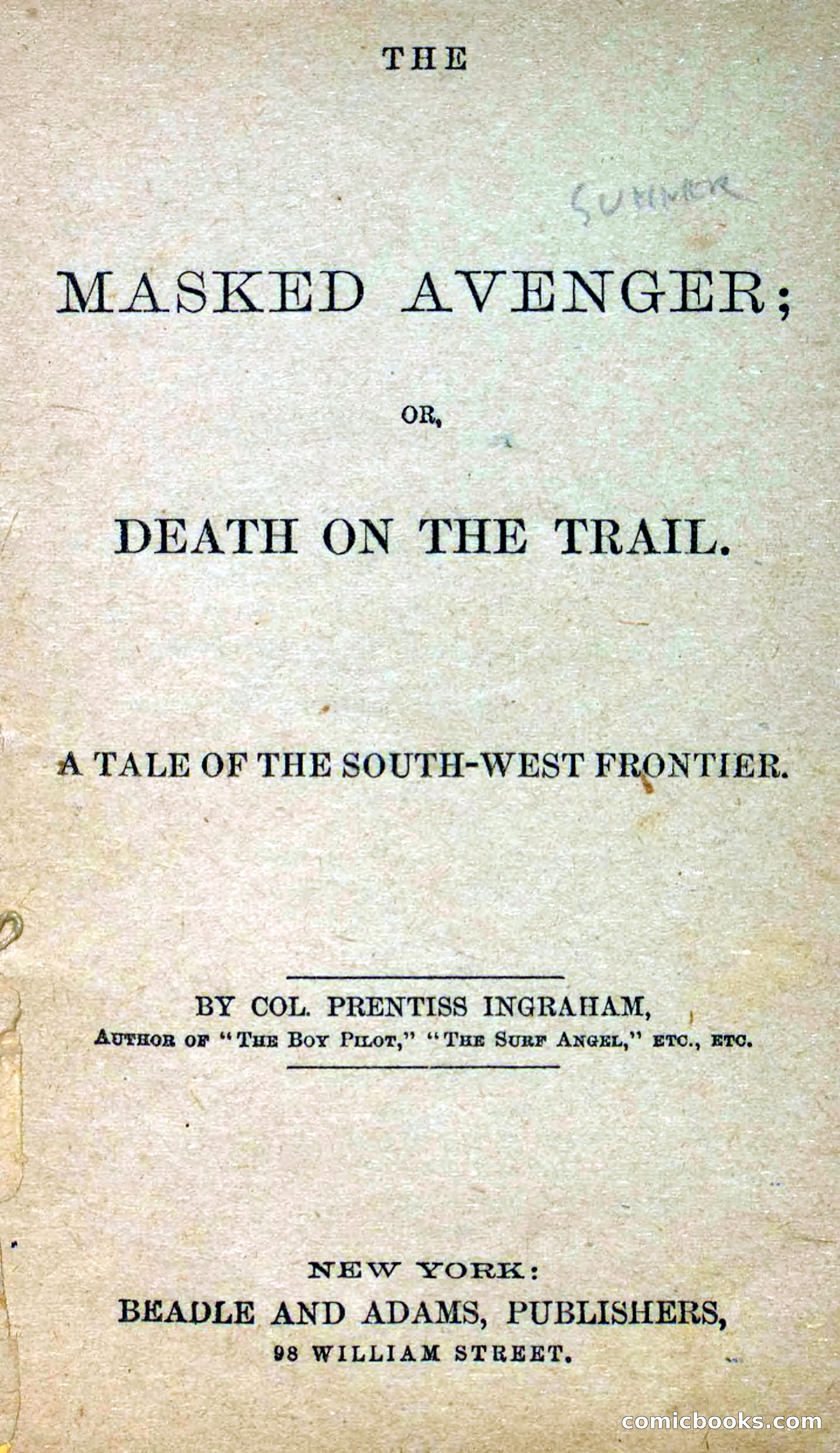 The Masked Avenger; or, Death on the Trail — page 5 of 96