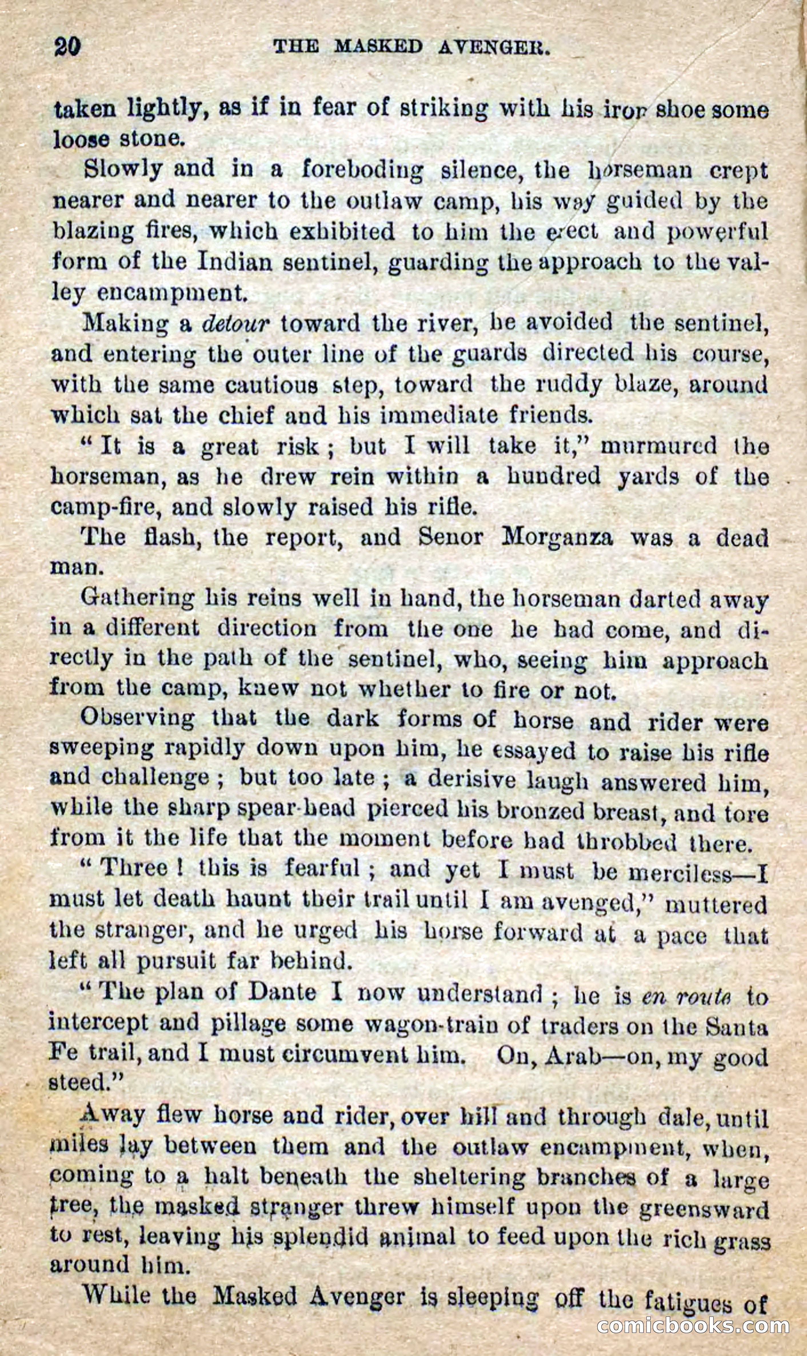 The Masked Avenger; or, Death on the Trail — page 18 of 96