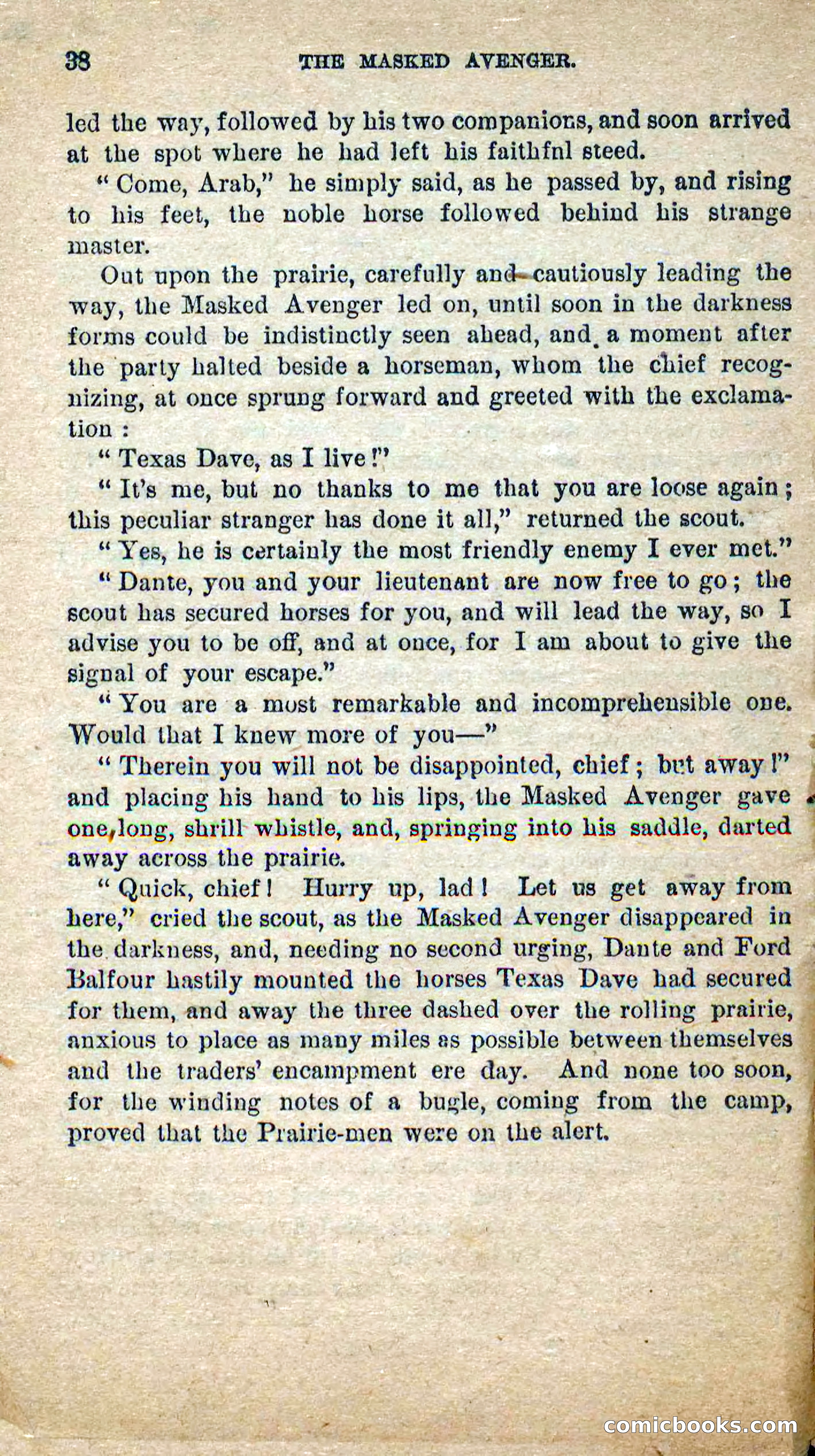 The Masked Avenger; or, Death on the Trail — page 36 of 96