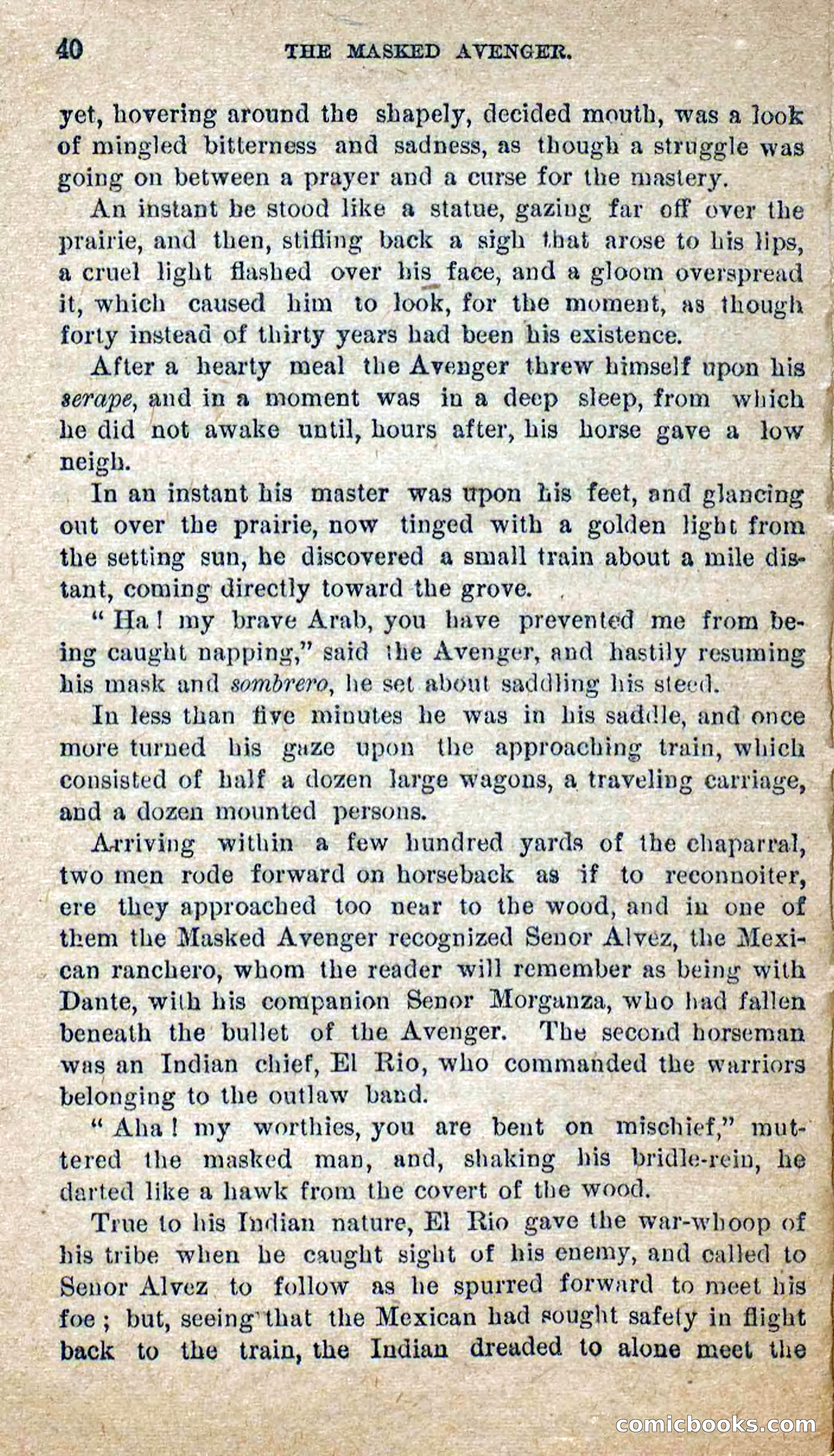 The Masked Avenger; or, Death on the Trail — page 38 of 96